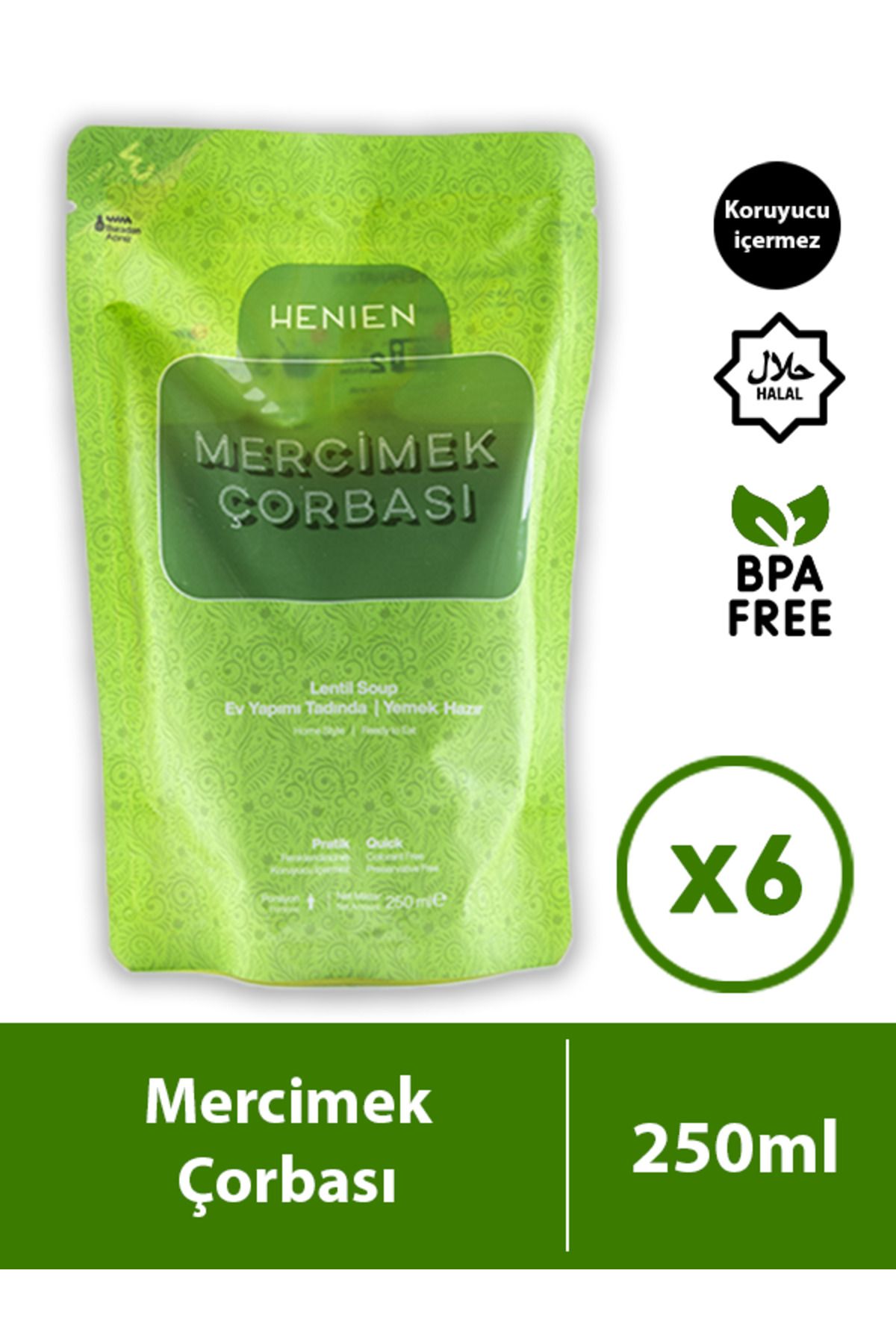 henien 6'lı Hazır MercimekÇorbası 250 ml - Pr...