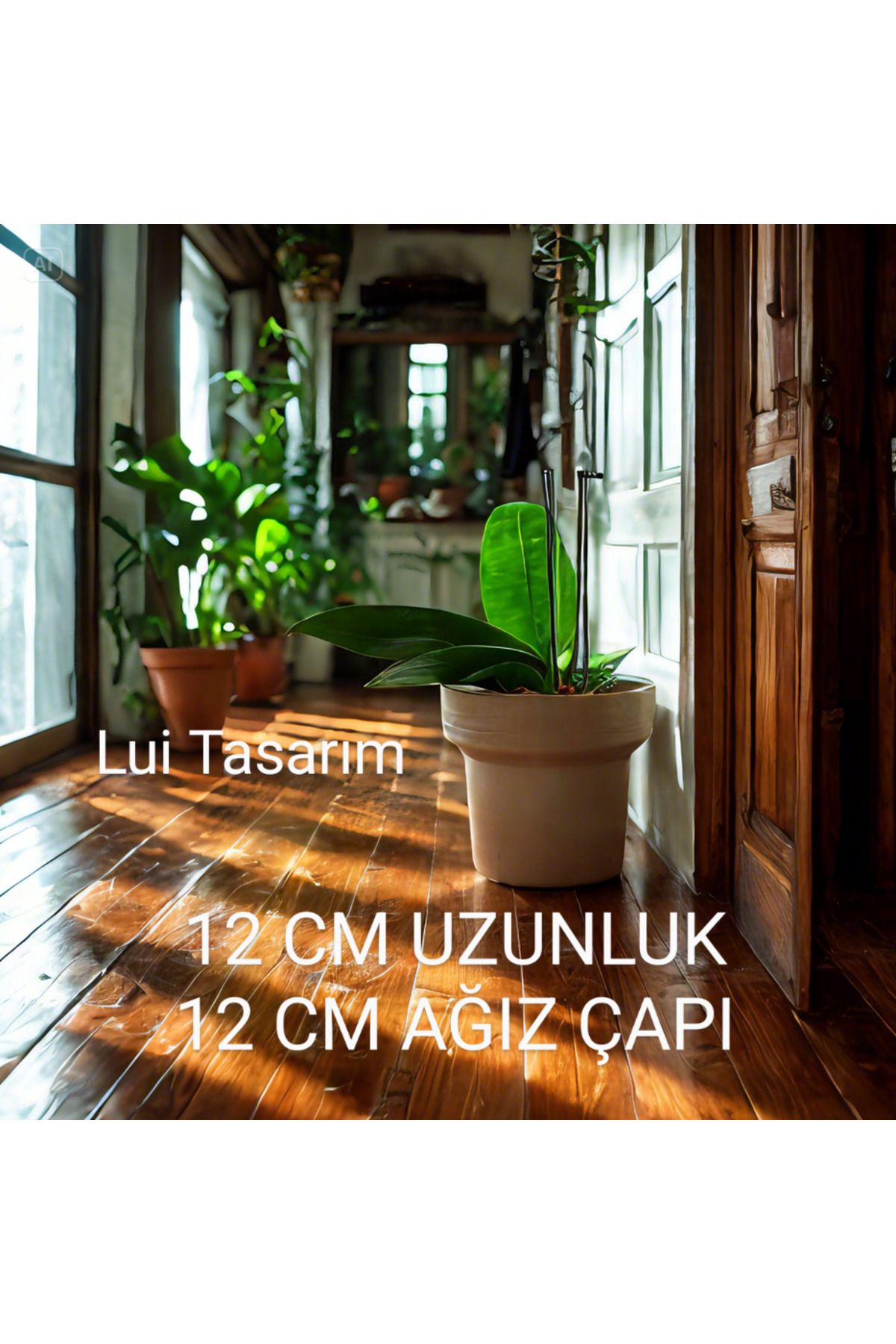 Lui Tasarım Rustik Beyaz İçMekan Saksı - 12x1...