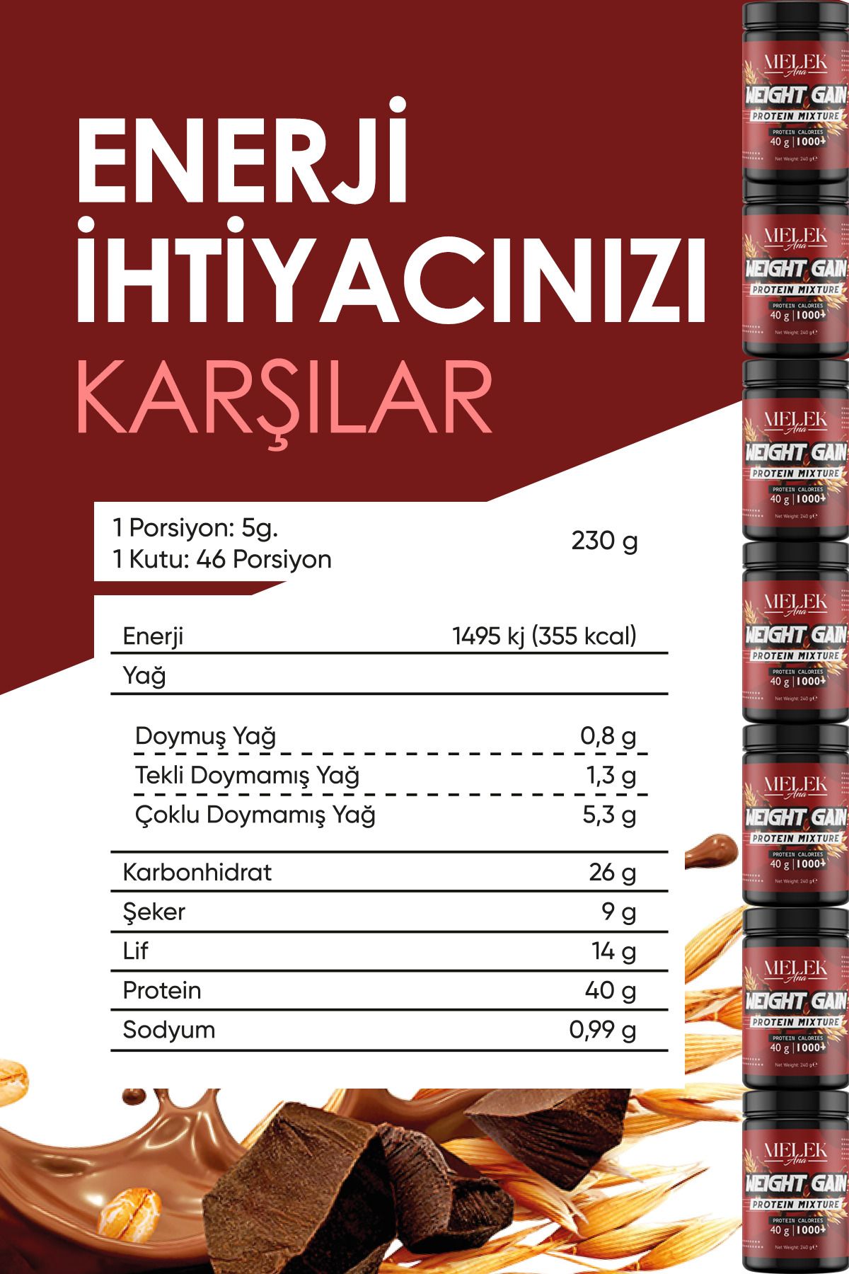 Protein Tozu Kakao Aromalı Toz (2 Li Set )