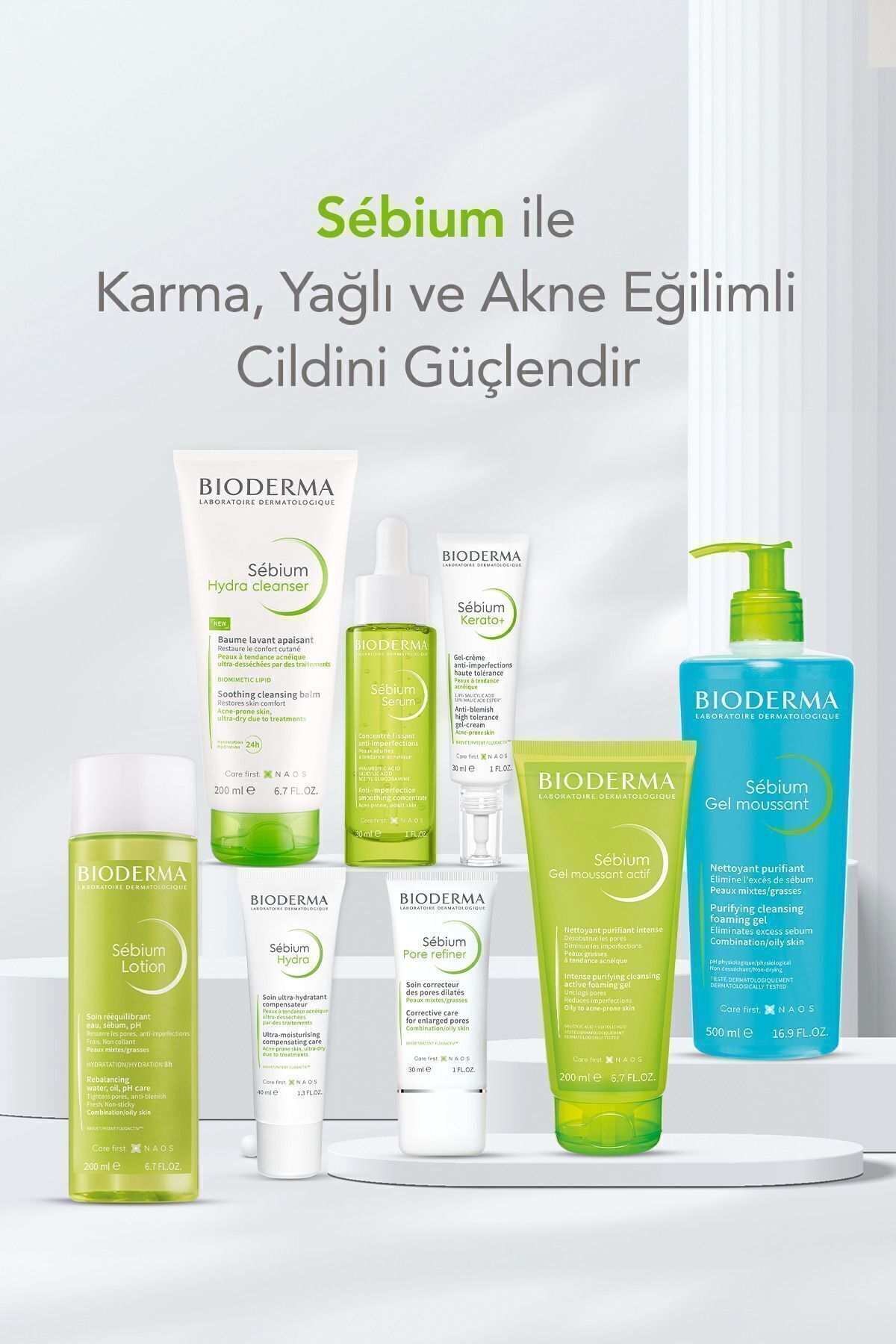 Sebium Foaming Gel Karma, Yağlı ve Akne Eğilimli Ciltler İçin Yüz Temizleme Jeli 500 ml