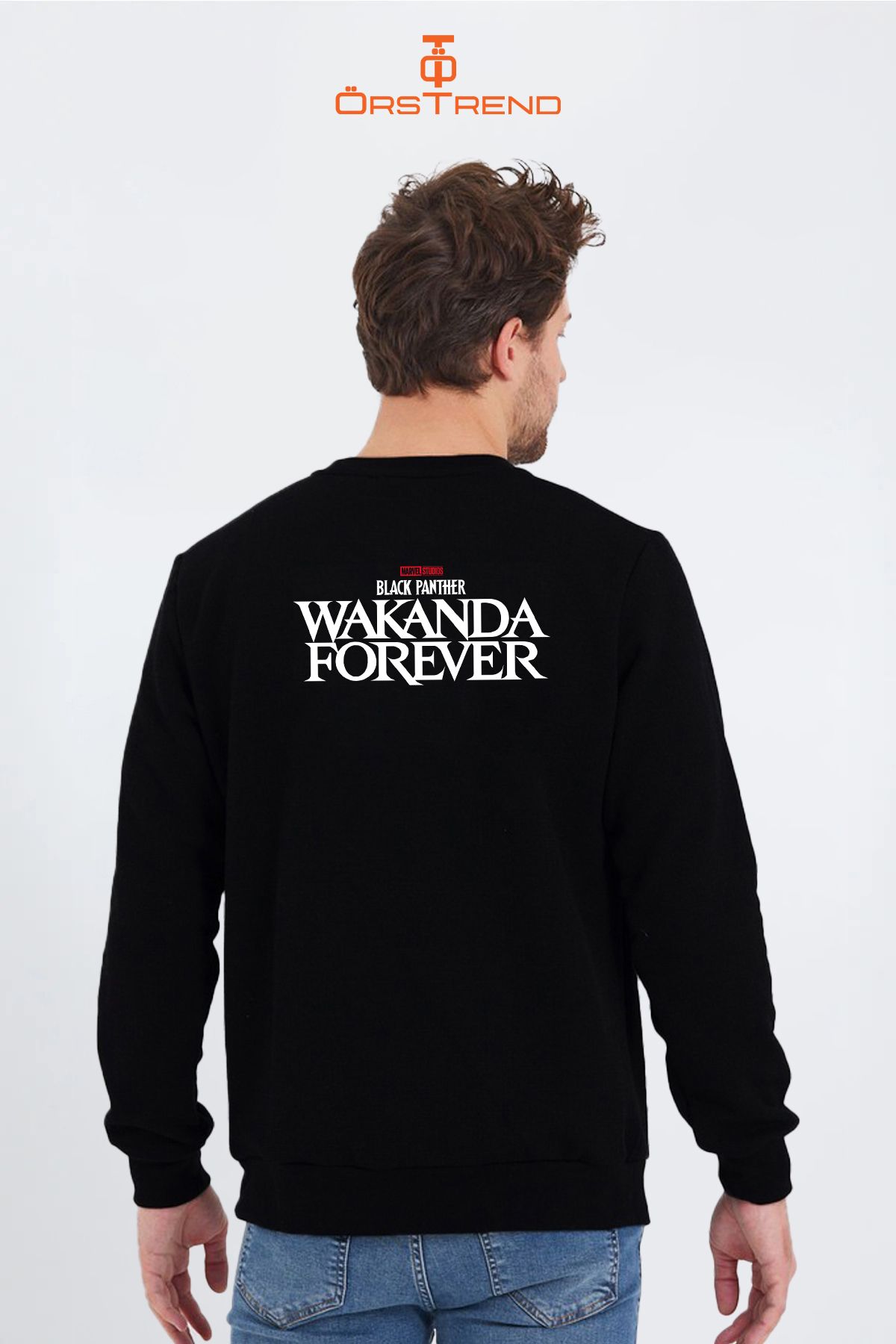 Wakanda Forever Baskılı Unisex Bisiklet Yaka Sweatshirt