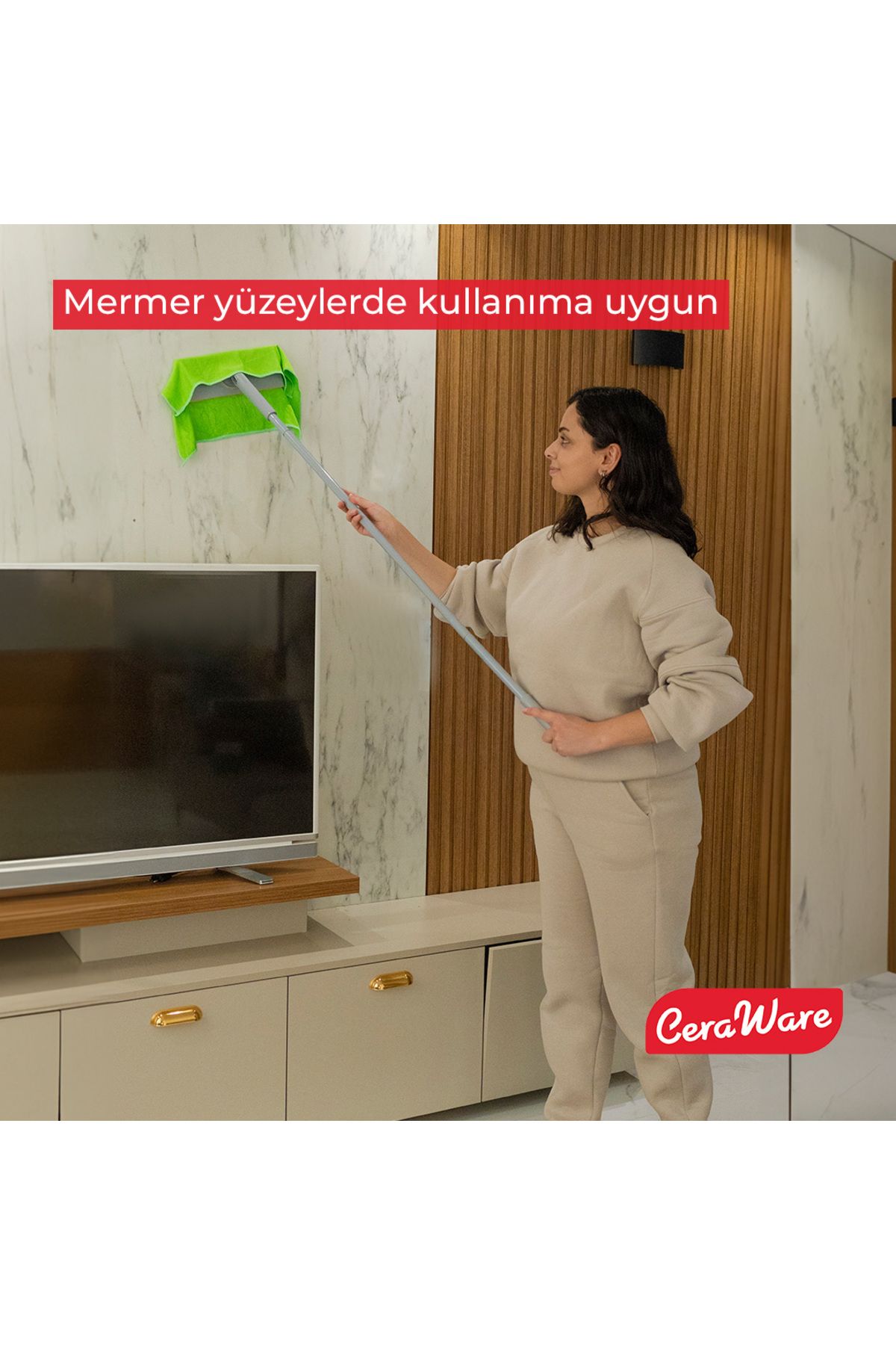 Pratica El Değmeden Takıp Çıkarılabilen Mop - Temizlik Bezleri ve Sleepy Havlulara Uyumlu