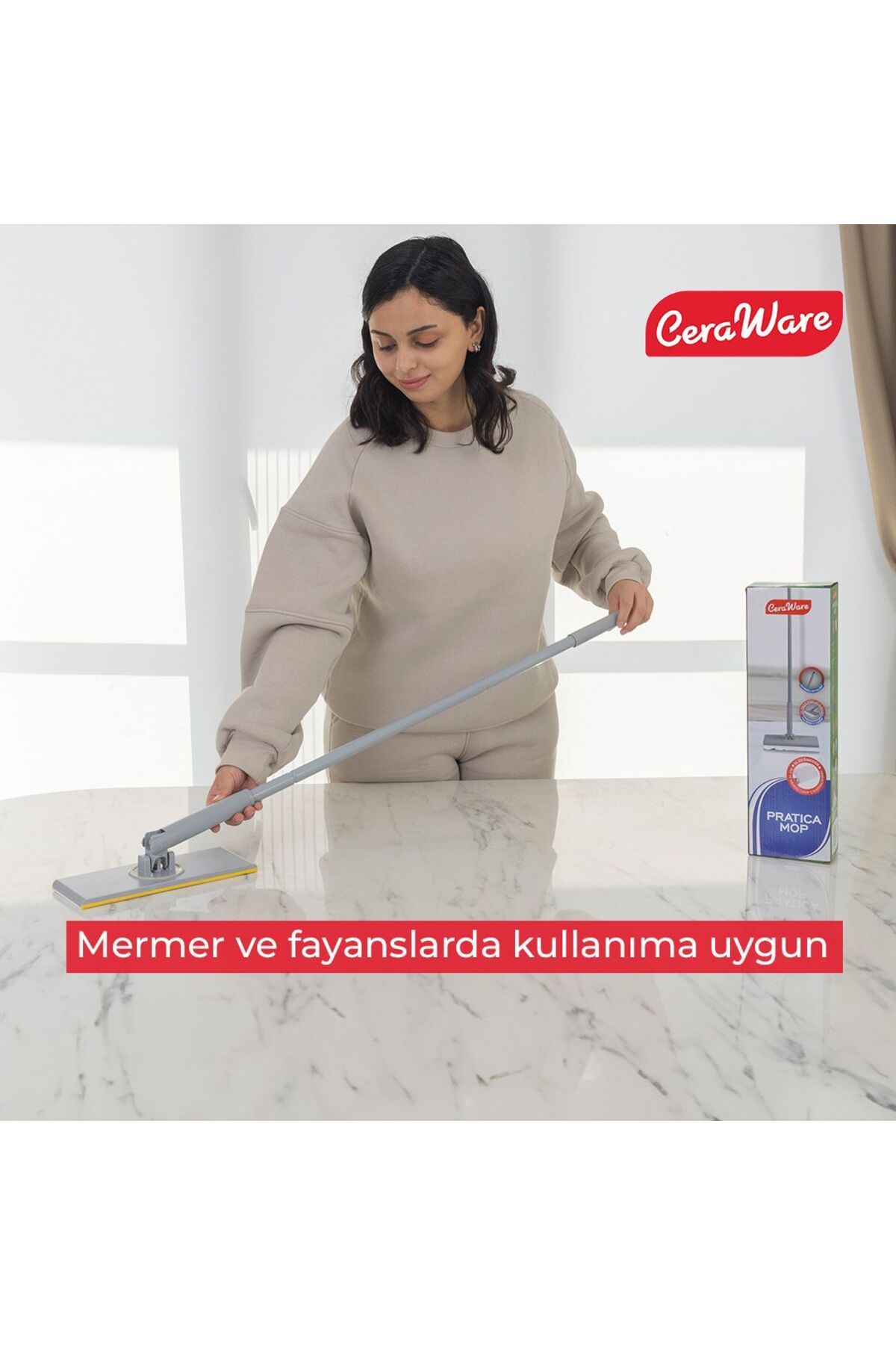 Pratica El Değmeden Takıp Çıkarılabilen Mop - Temizlik Bezleri ve Sleepy Havlulara Uyumlu