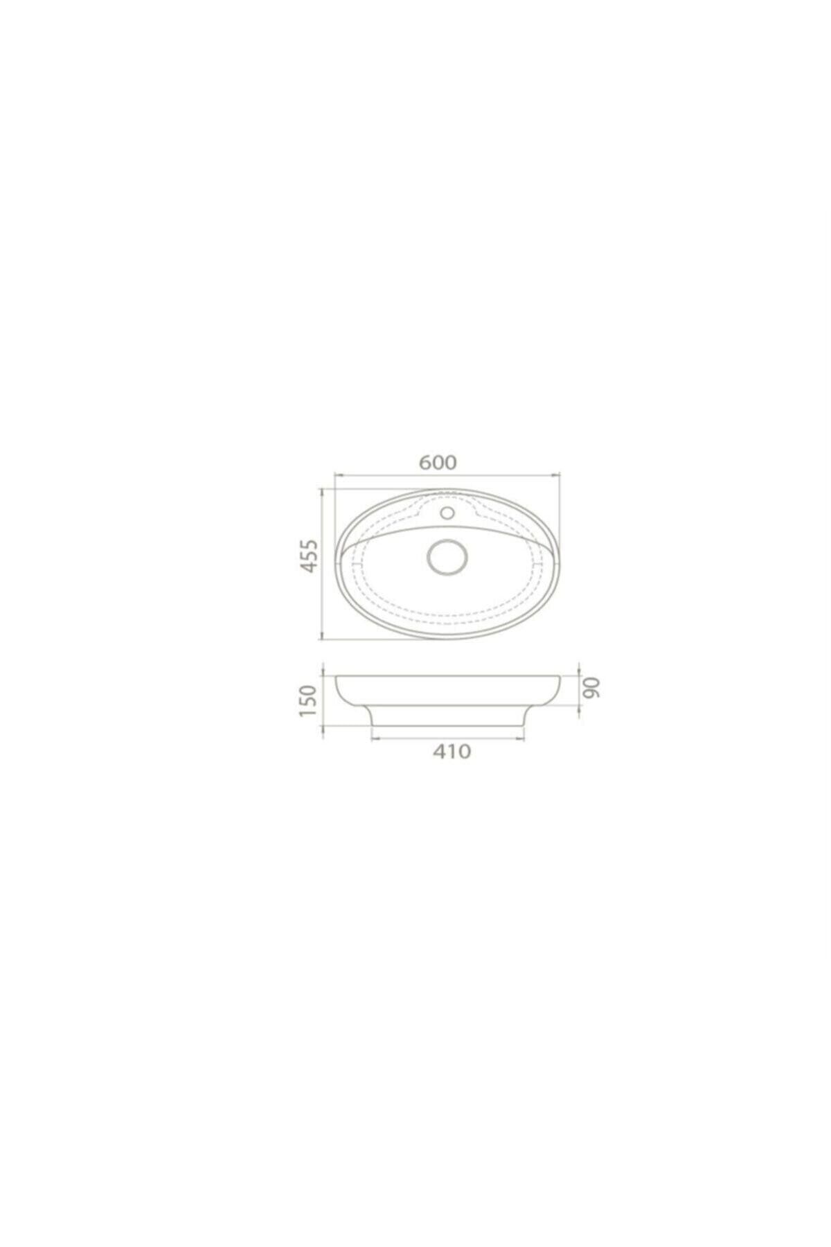 Cerastyle Seramik Lal C Serisi Tezgah Üstü Çanak Lavabo 60cmx45,5 Cm