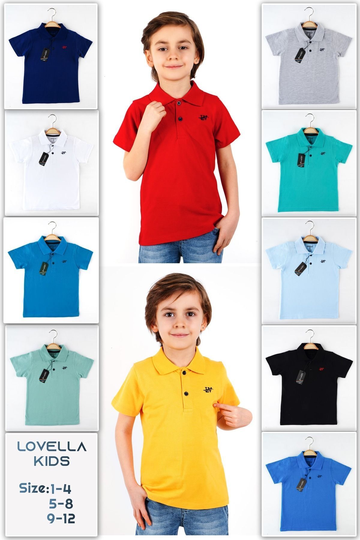 Polo Yaka Siyah Okul T-shirt