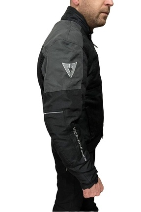 Dynamic 4 Mevsim Siyah Gri Motosiklet Montu Image 1