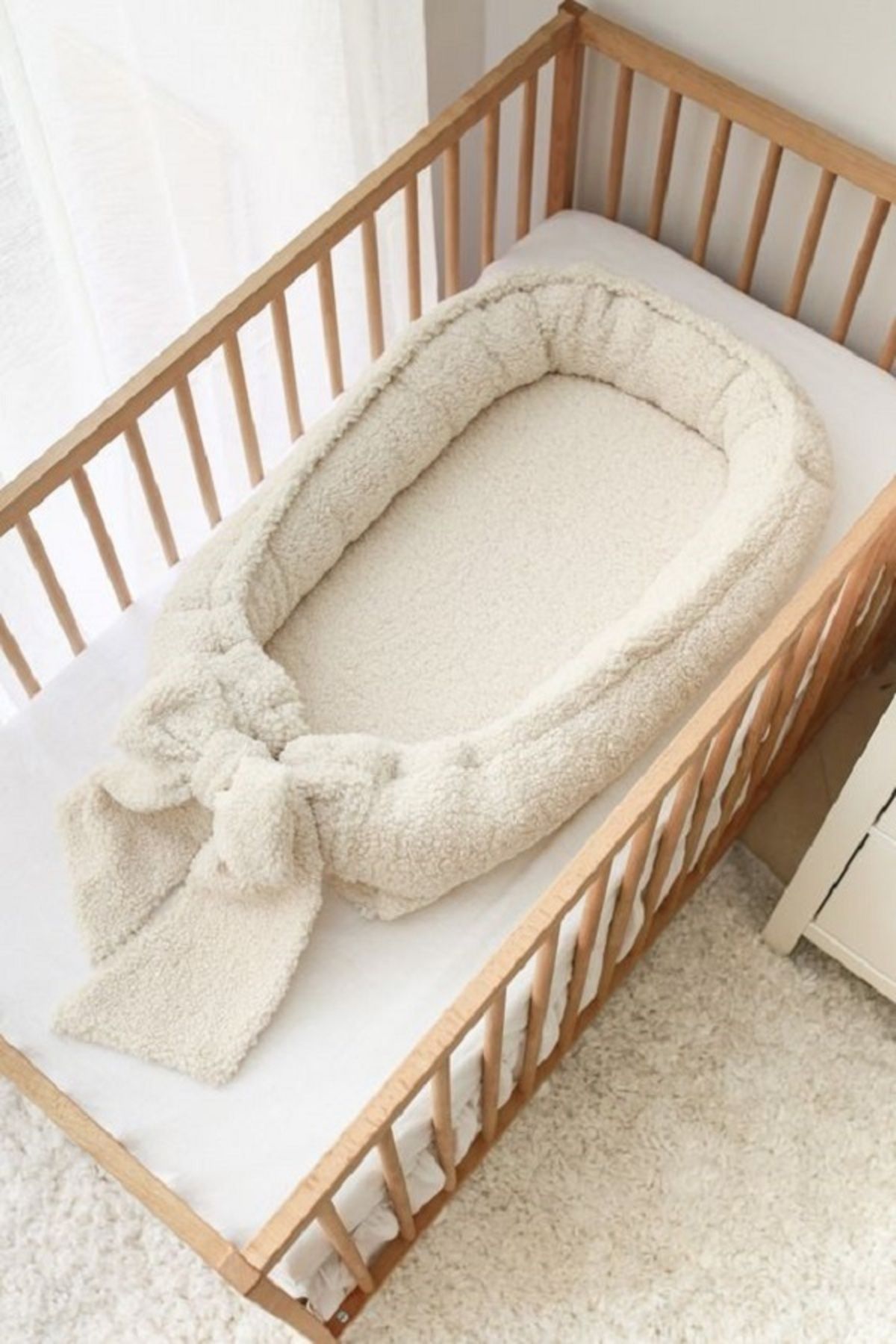 wellsoft babynest anakucağı bebek yatağı pamuklu krem yumuşacık