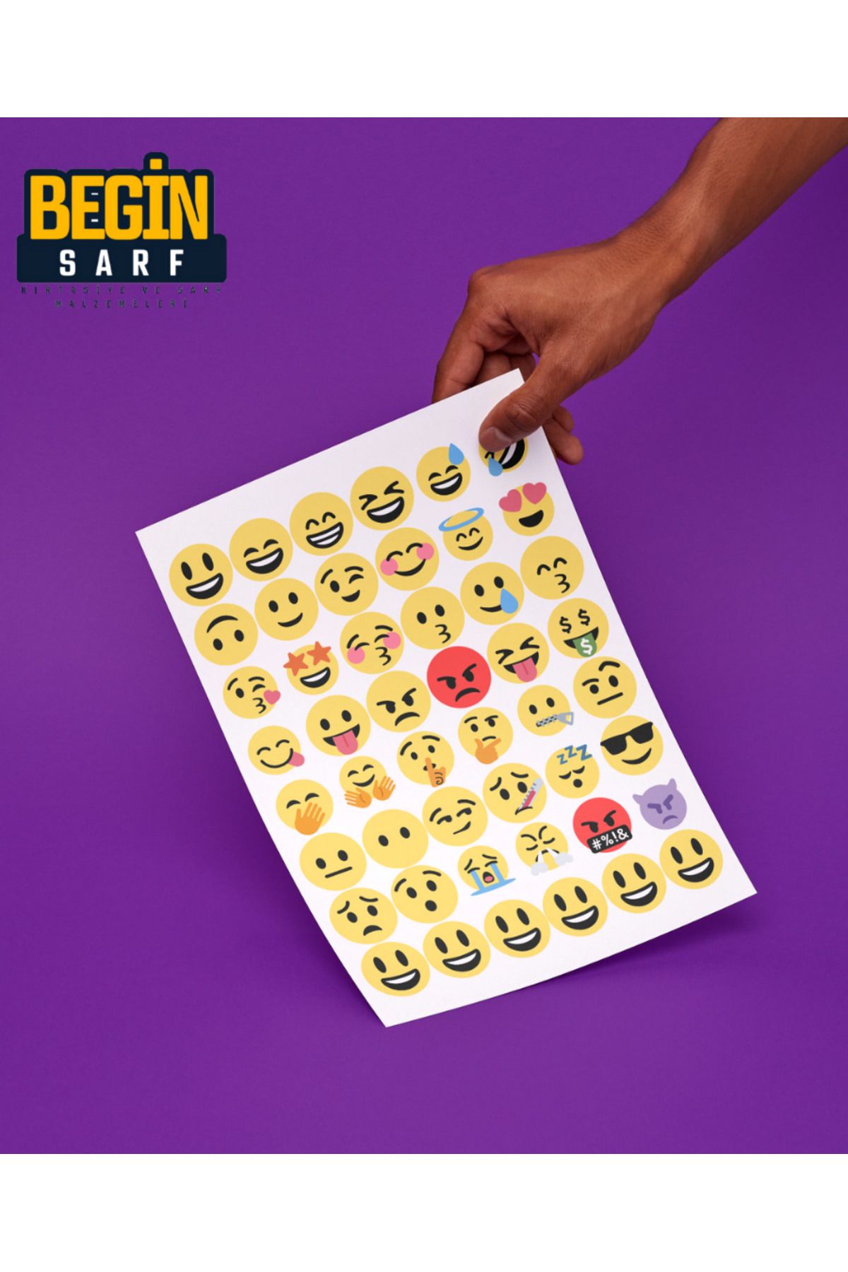 EMOJİ ETİKET STİCKER 3 CM 48 ADET