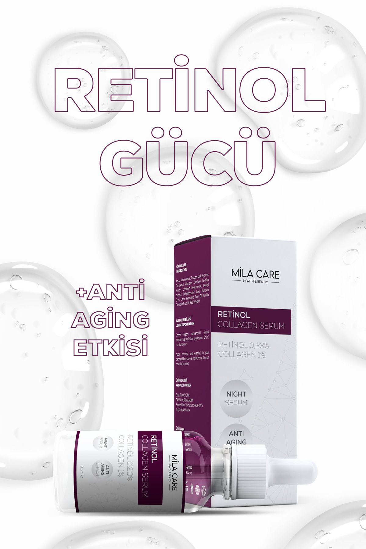 Kırışıklık Ve Anti-aging Retinol Collagen Serum 30ml