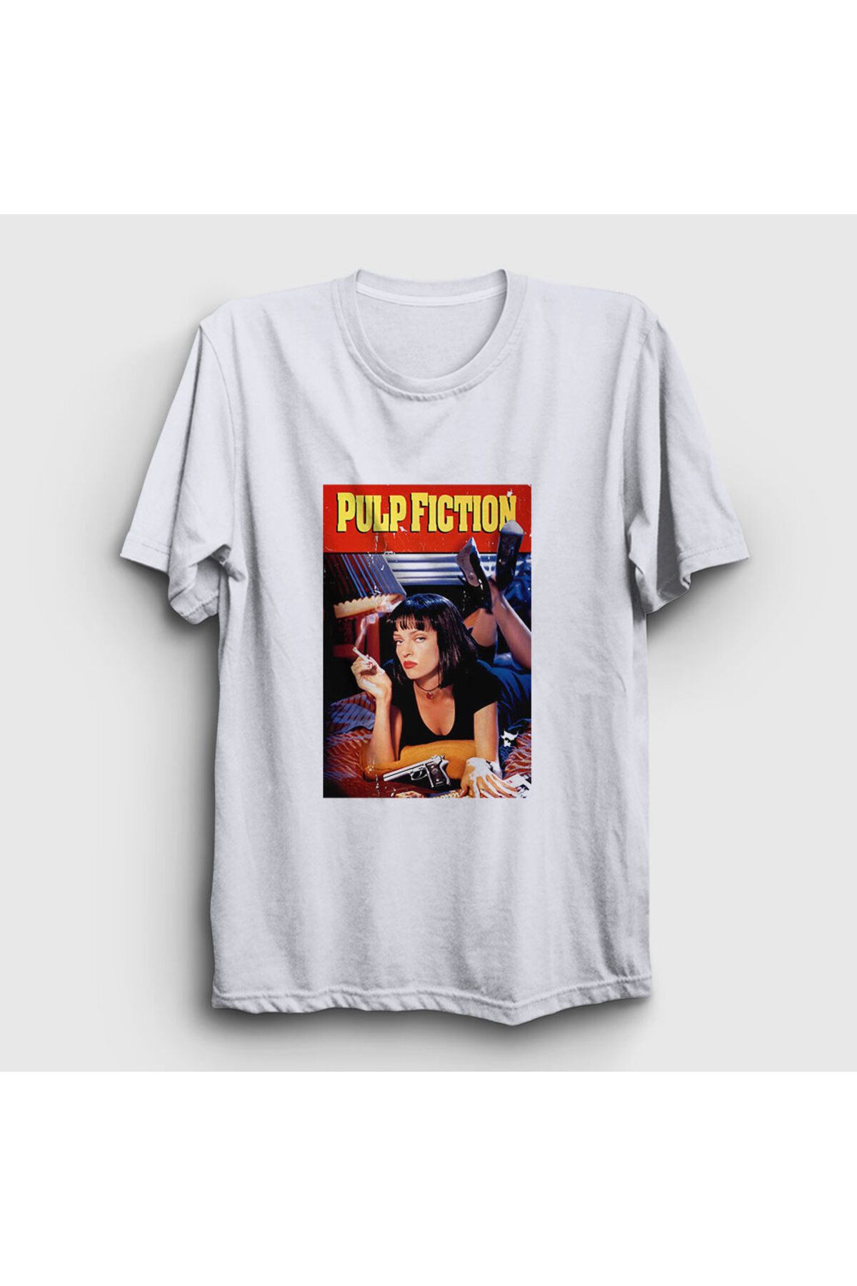 Presmono Unisex Beyaz MiaFilm Pulp Fiction T-...