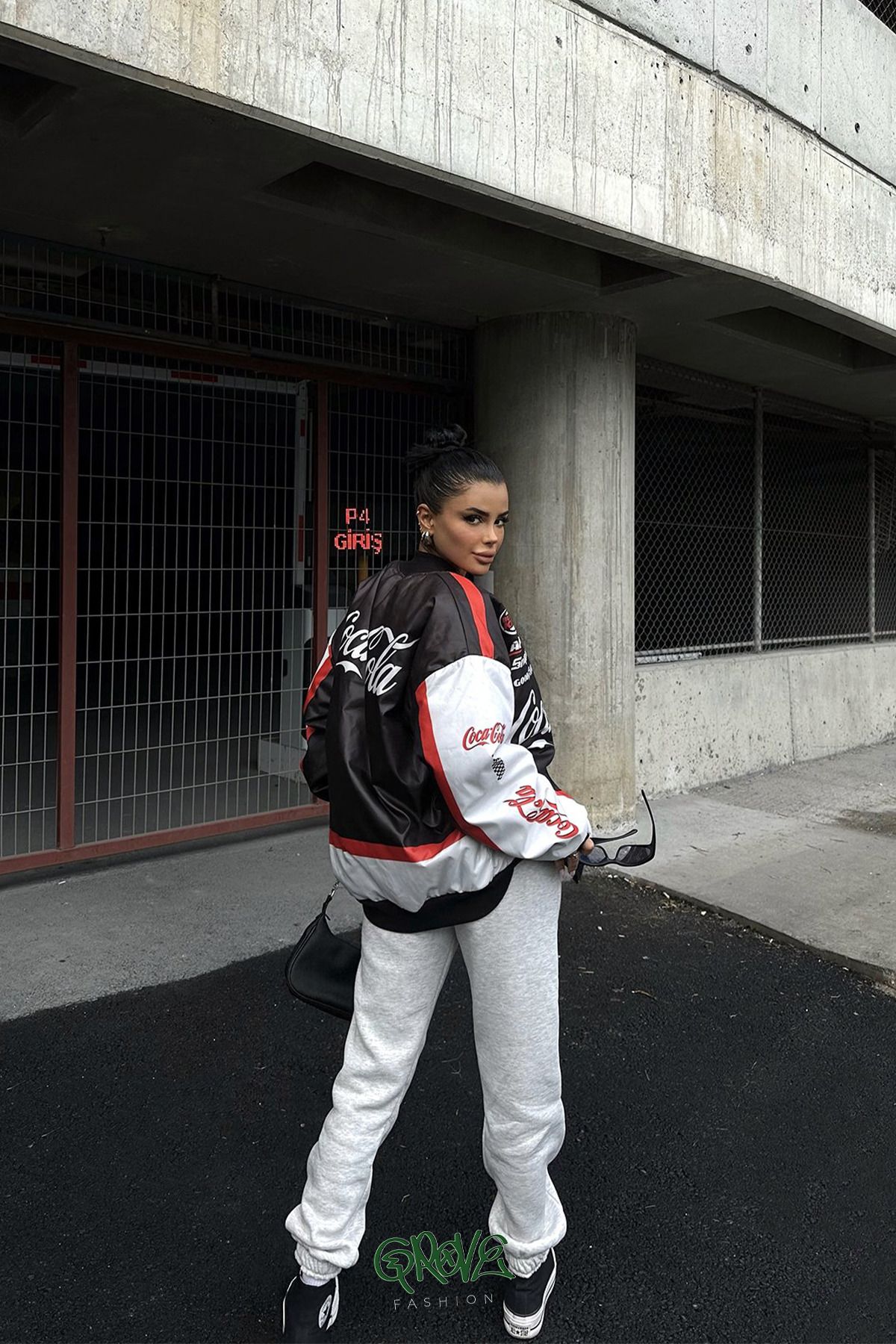 Cola Baskılı Kapitone Astarlı Unisex Bomber Ceket