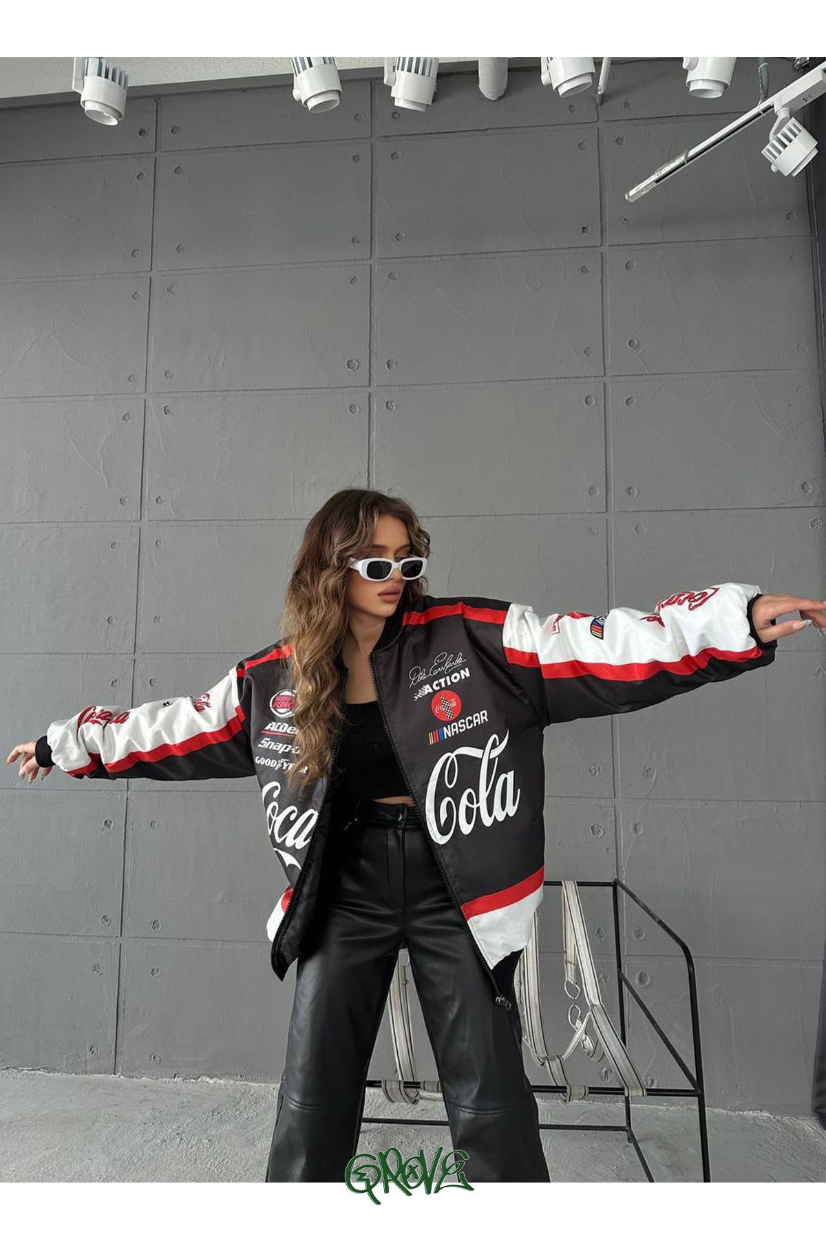 Cola Baskılı Kapitone Astarlı Unisex Bomber Ceket