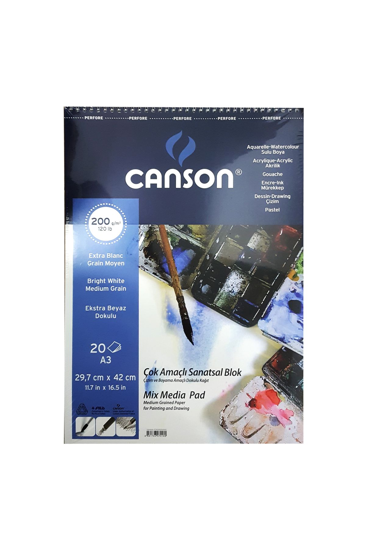 Canson Çok Amaçlı SanatsalBlok 200gr. 20 Yapr...