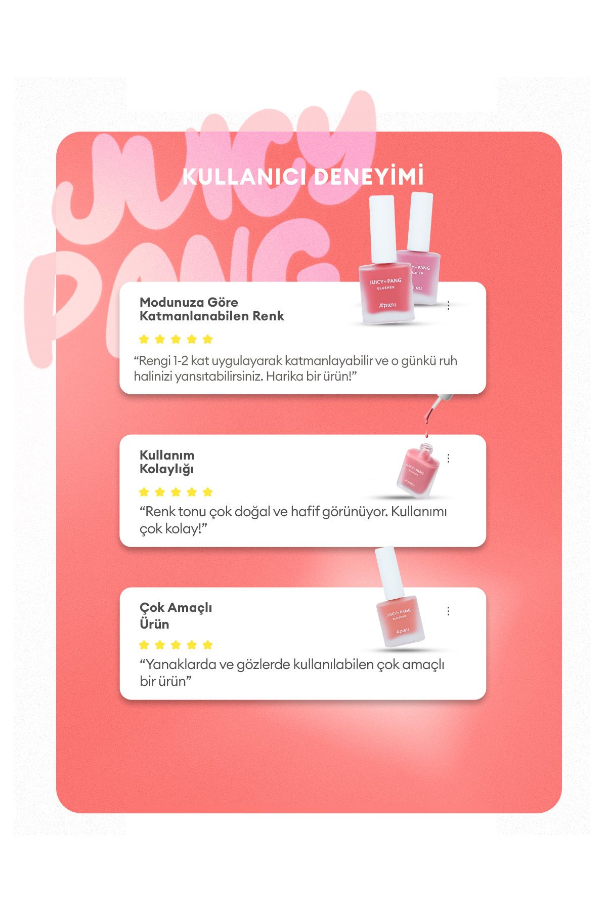 Meyve Kokulu, Nemlendirici Etkili Sedefli Kalıcı Sıvı Allık Juicy-Pang Water Blusher Shimmer (Spk01)