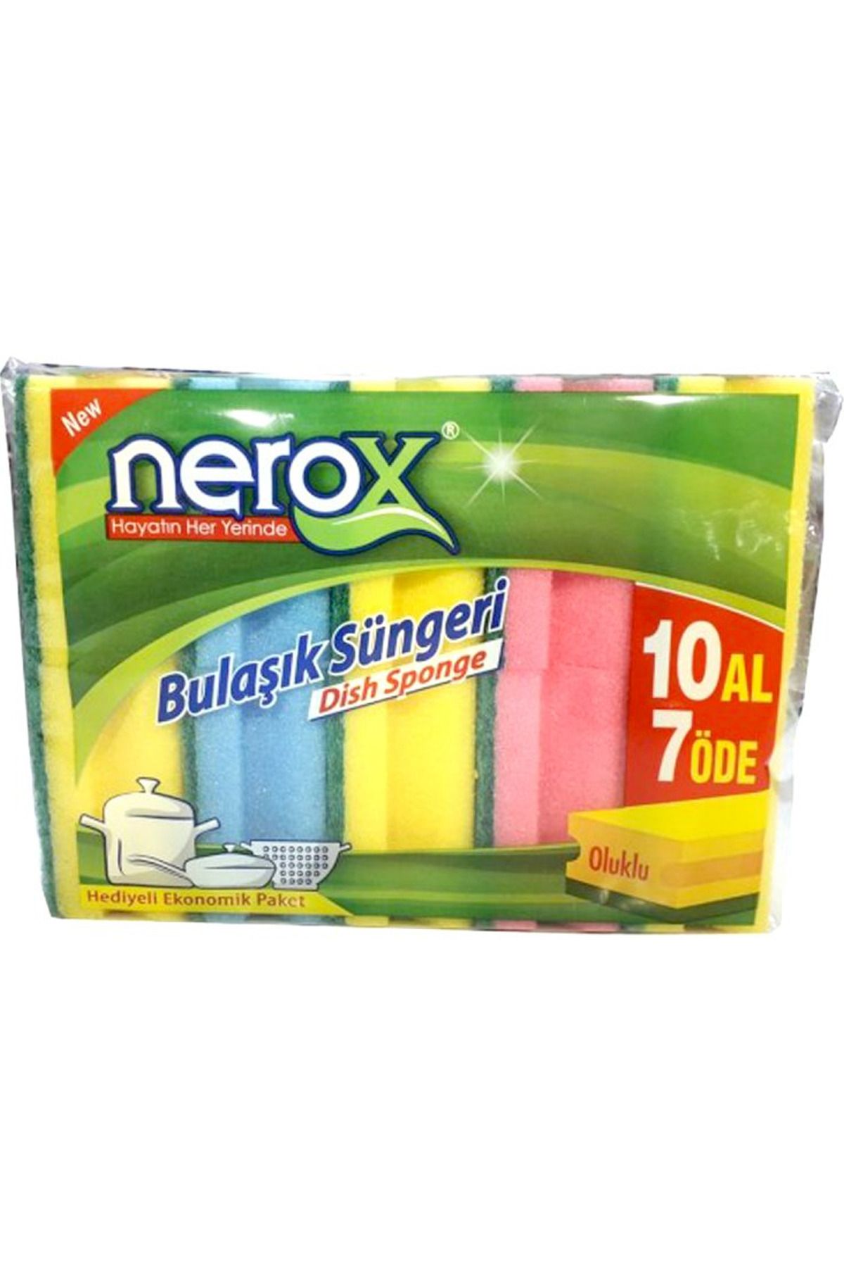 NEZADE STORE Nerox BulaşıkSüngeri Oluklu 10'L...