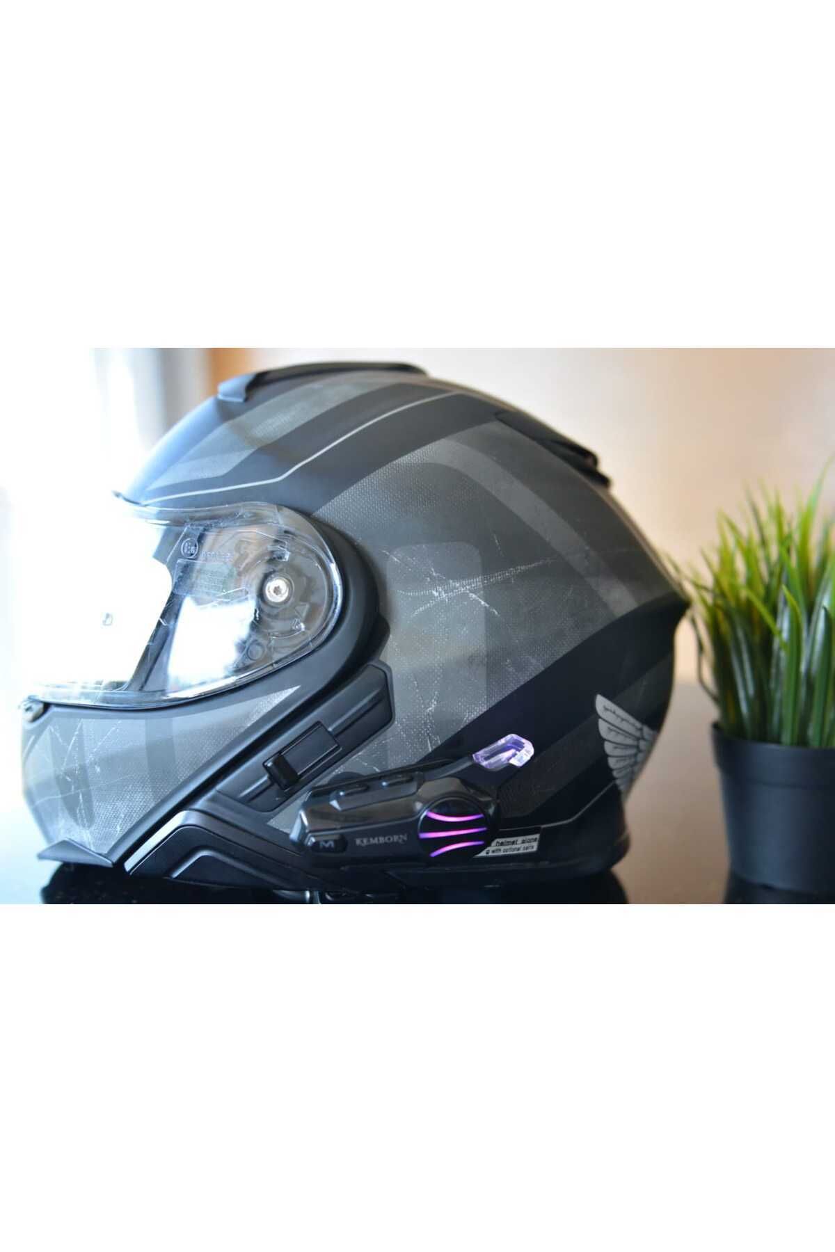 Motosiklet Kask Kulaklık 1adet 2kişilik Intercom Seti Bluetooth 5.3 Evrensel Eşleşme Interkom.