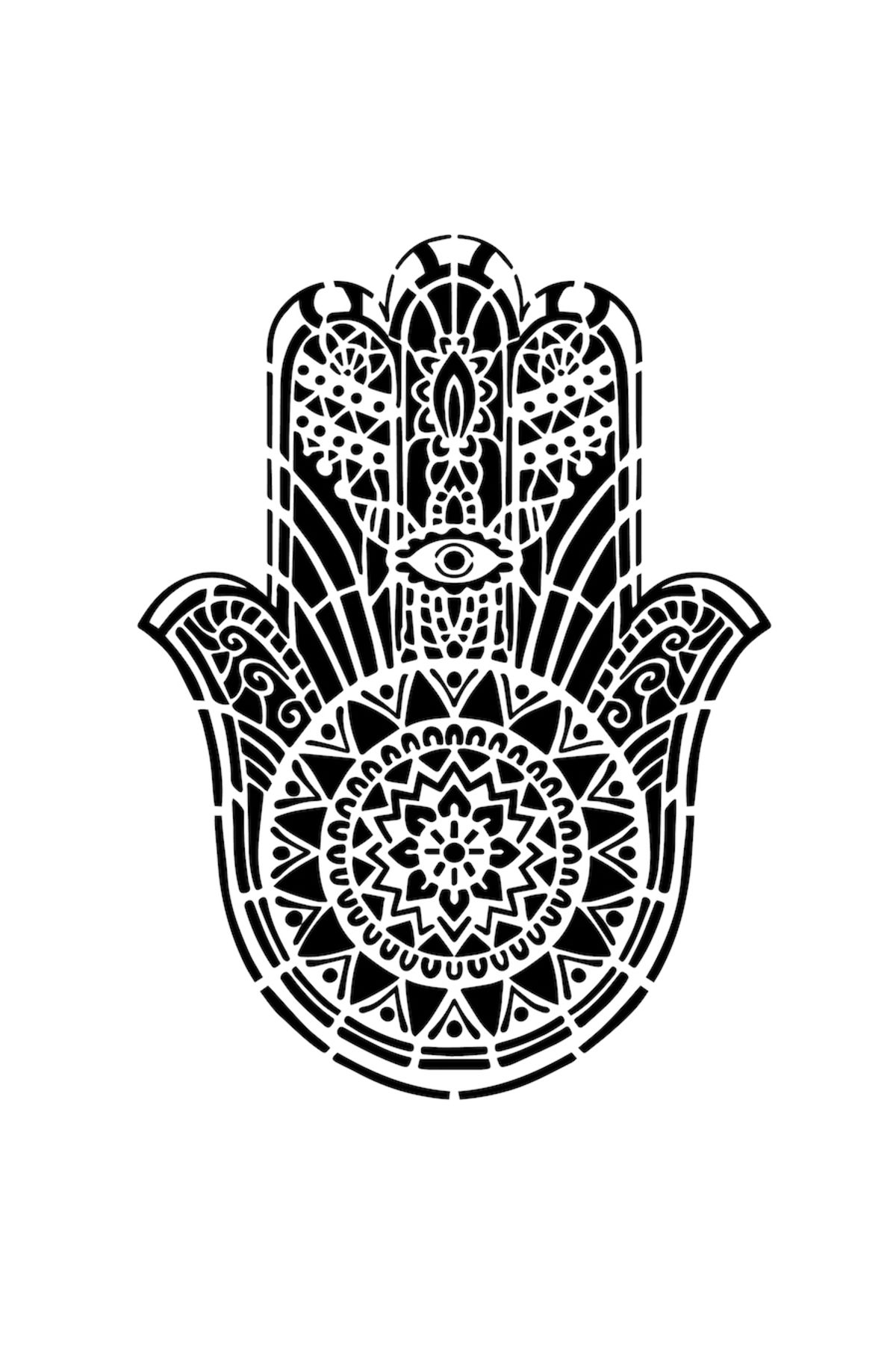 Hamsa Büyük Boy Mandala Şablonlar, 50×50