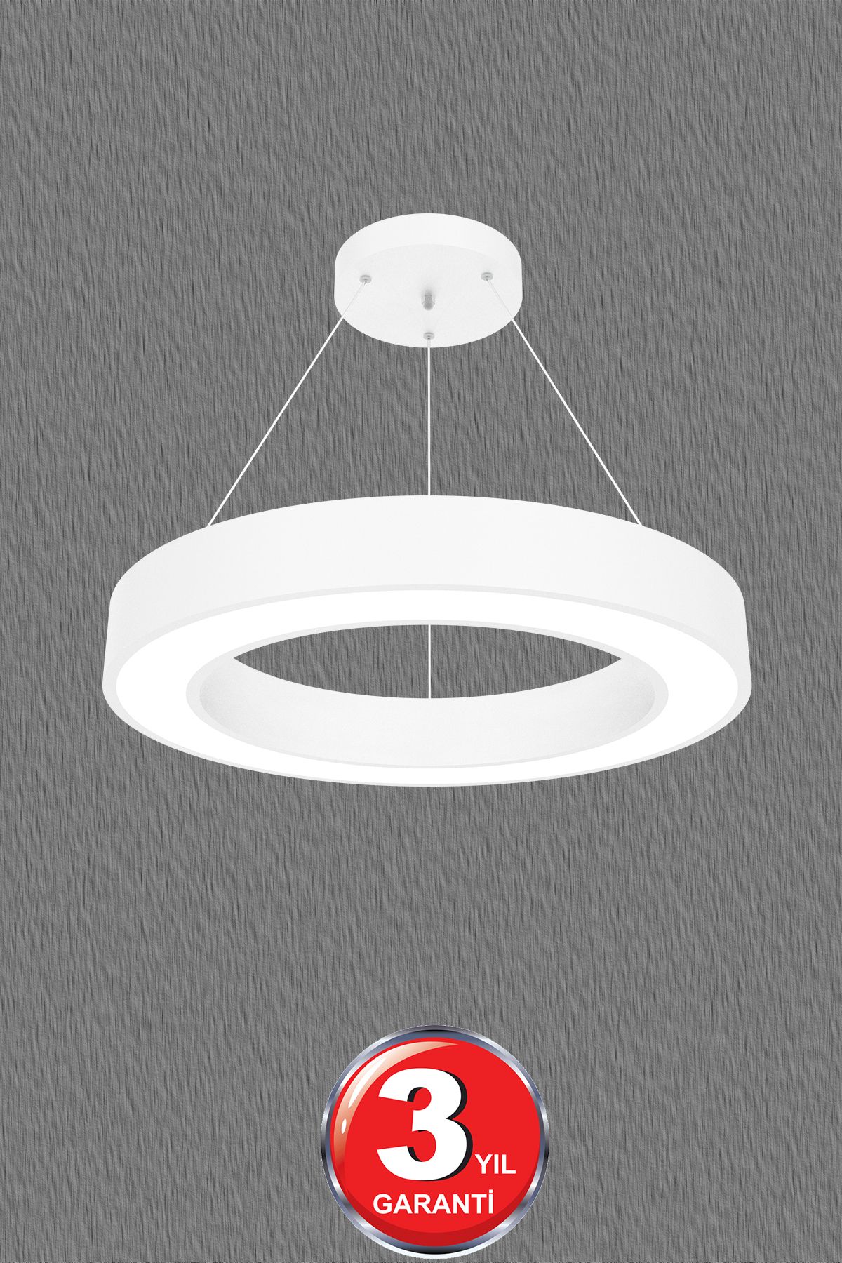 Anello ( Beyaz Kasa, Doğal Beyaz ) Ledli Modern Led Avize, Salon, Mutfak, Antre, Halka, Masa, Sarkıt