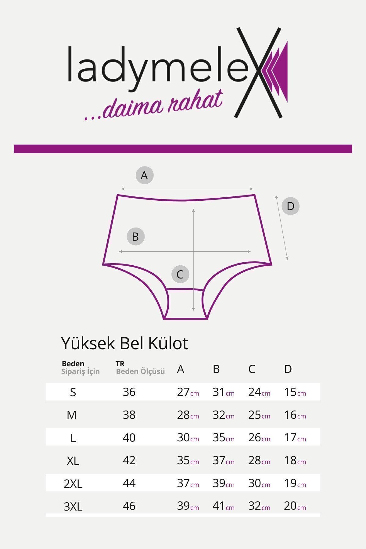 Kadın Külot, Karışık Renkli Yüksek Bel Külot (S-M-L-XL-2XL-3XL) Yumuşak Pamuklu Külot