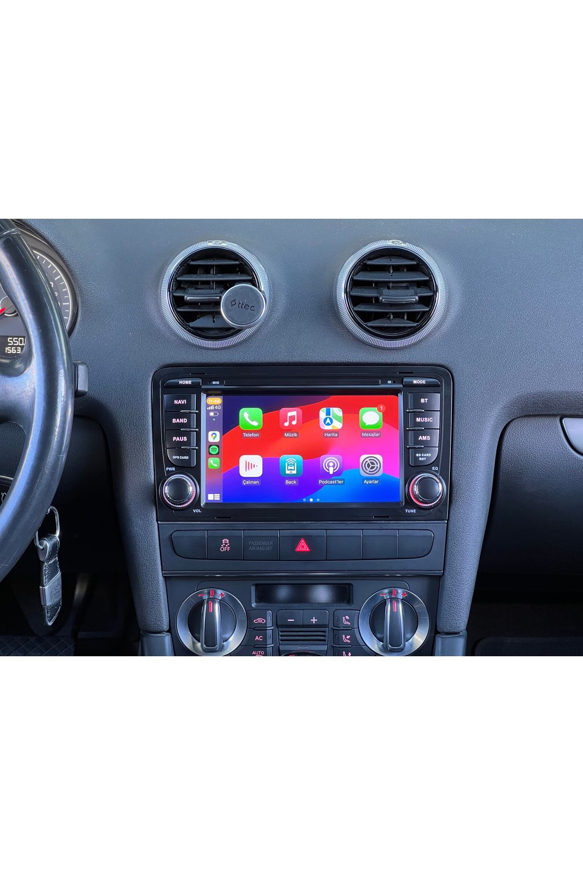 AUDİ A3 2006-2012 UYUMLU 7İNÇ TUŞLU MODEL CARPLAY-ANDROİD AUTO MULTİMEDYA