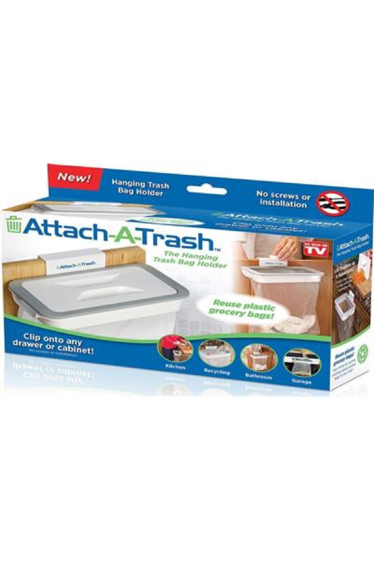 Akar Çarşı Avm Beyaz Kapaklı Çöp Poşeti Tutucu Aparat