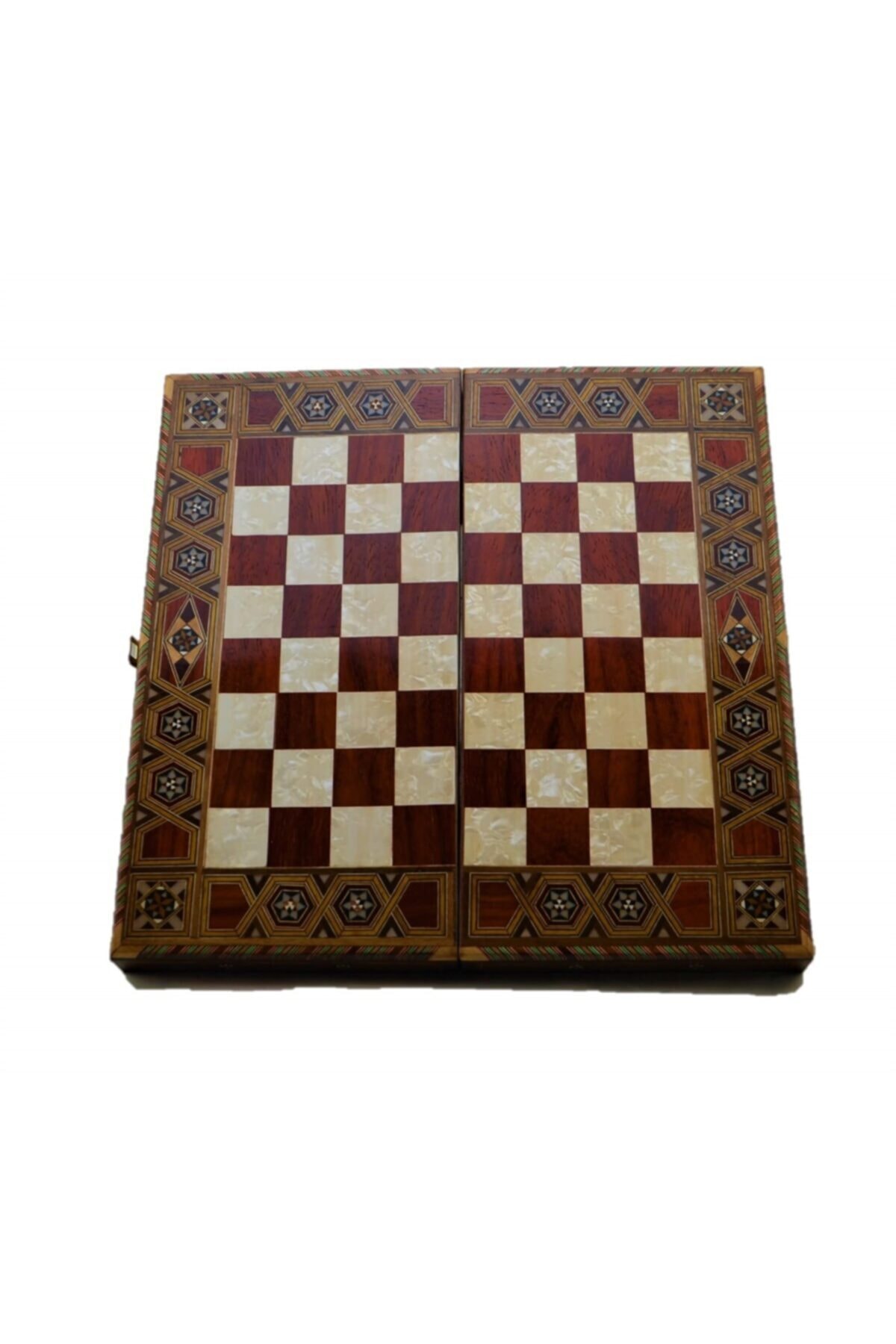 Gift Home Gifthome, El Yapımı, Masif Ahşap,sedefli,gül Ağacı, Düz, Ufak Tavla (33x16,5cm