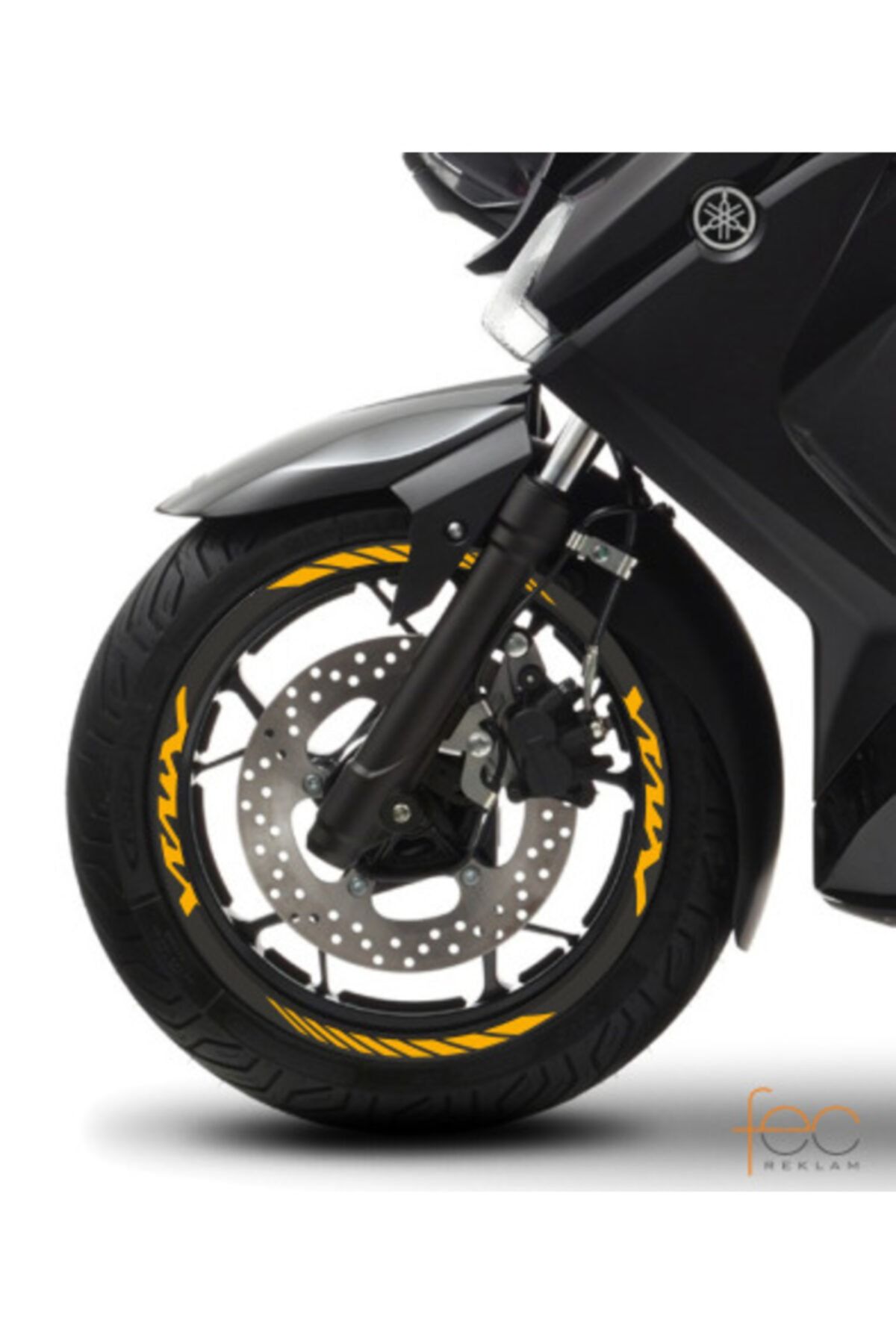 Fec Reklam Yamaha X Max Jant Sticker Reflektif Motorsiklet Etiket Folyo Sarı Sticker