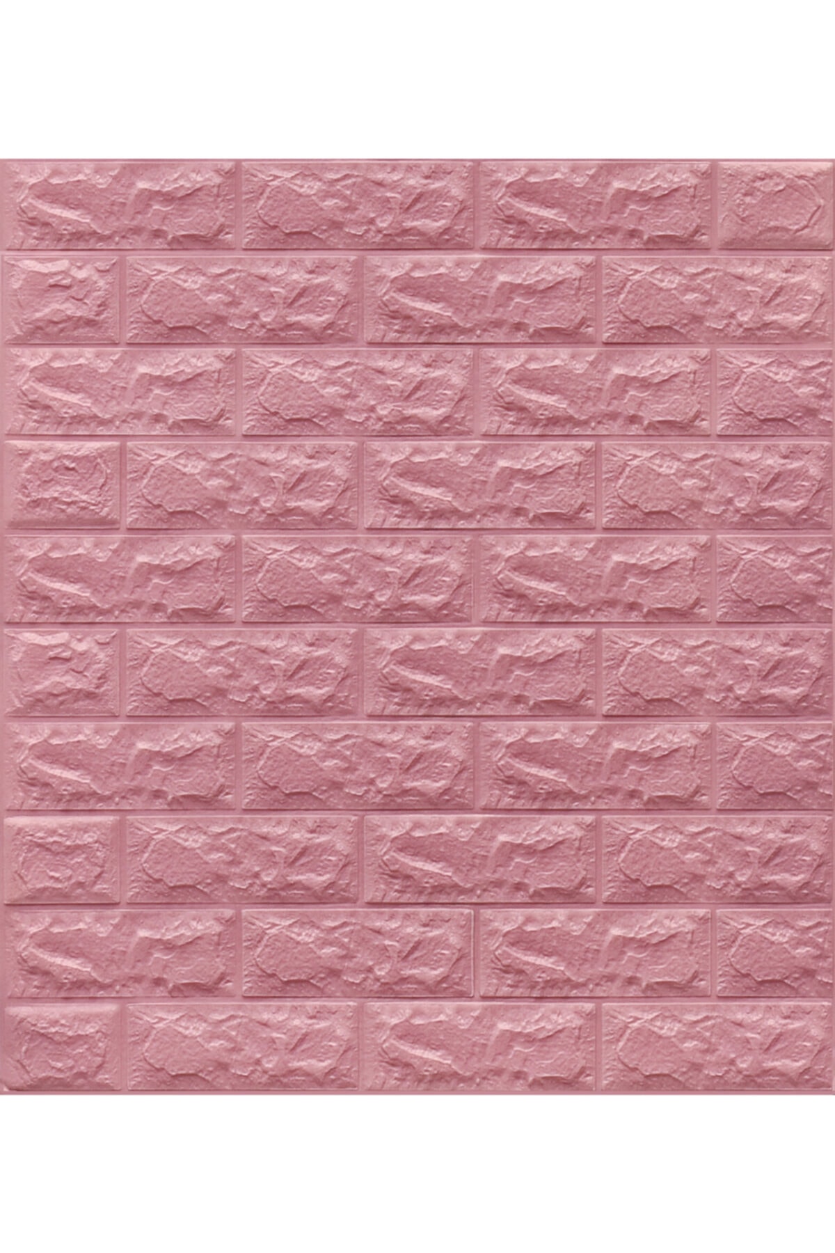 Renkli Duvarlar Nw03 Kendinden Yapışkanlı Sünger Pembe Tuğla Duvar Paneli 70x77 cm 4 Adet