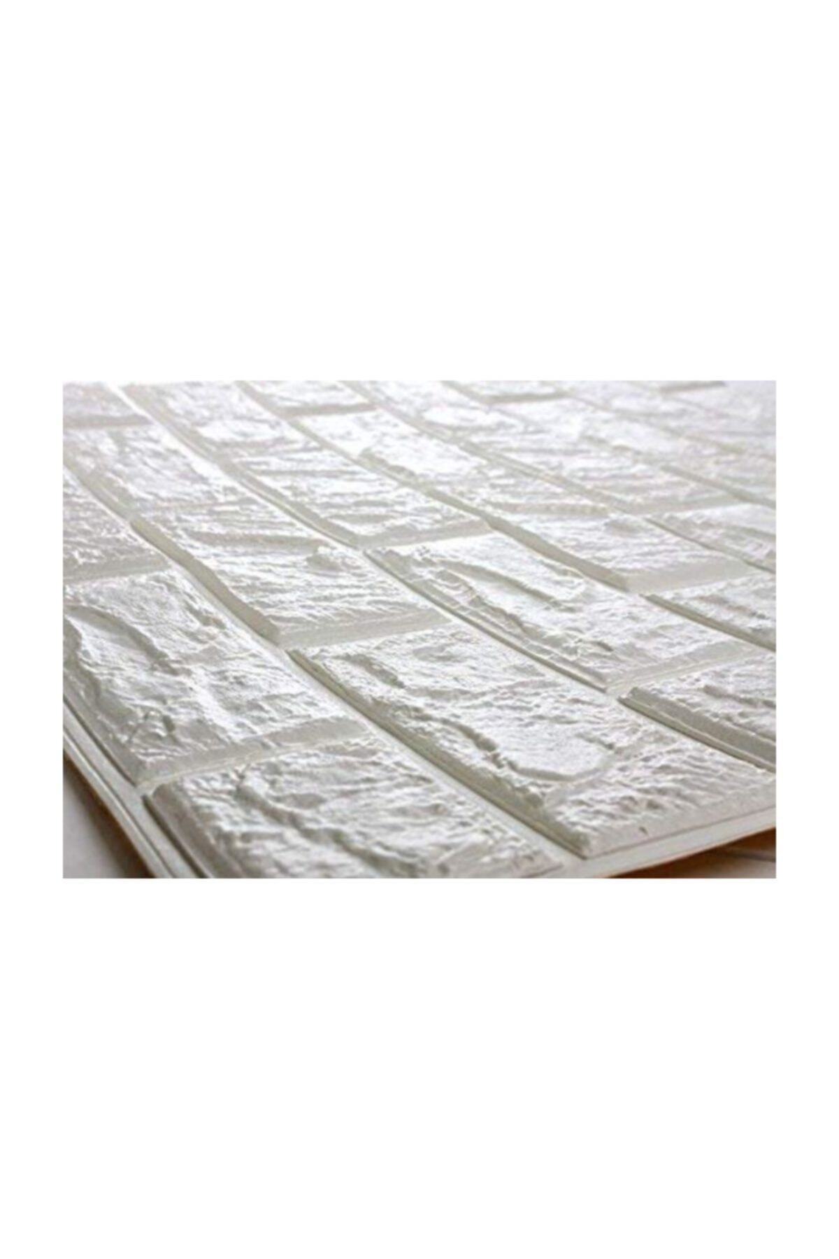 Renkli Duvarlar 70x77 Cm Yapışkanlı Sünger Beyaz Tuğla Duvar Paneli Duvar Kağıdı