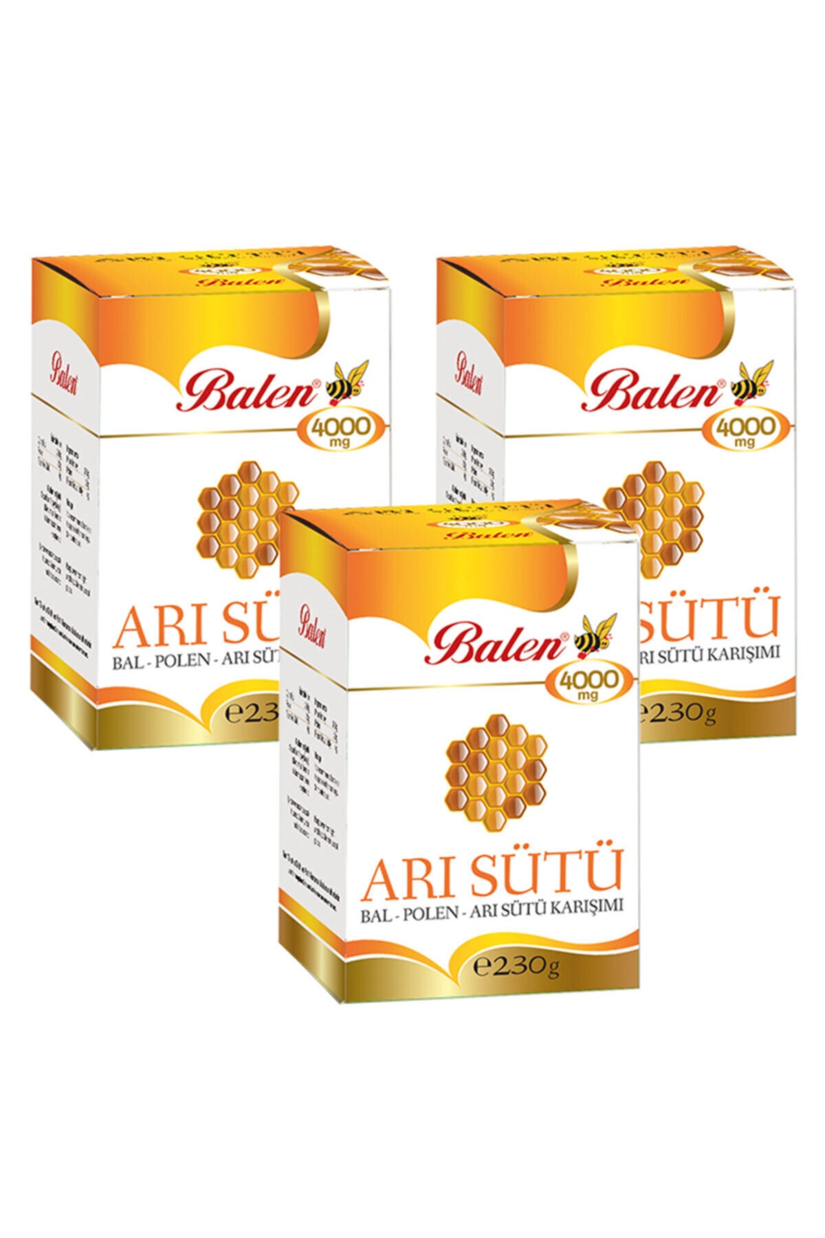 Balen Bal & Polen & Arı Sütü 4000 Mg Karışımı 230 Gr X 3 Adet