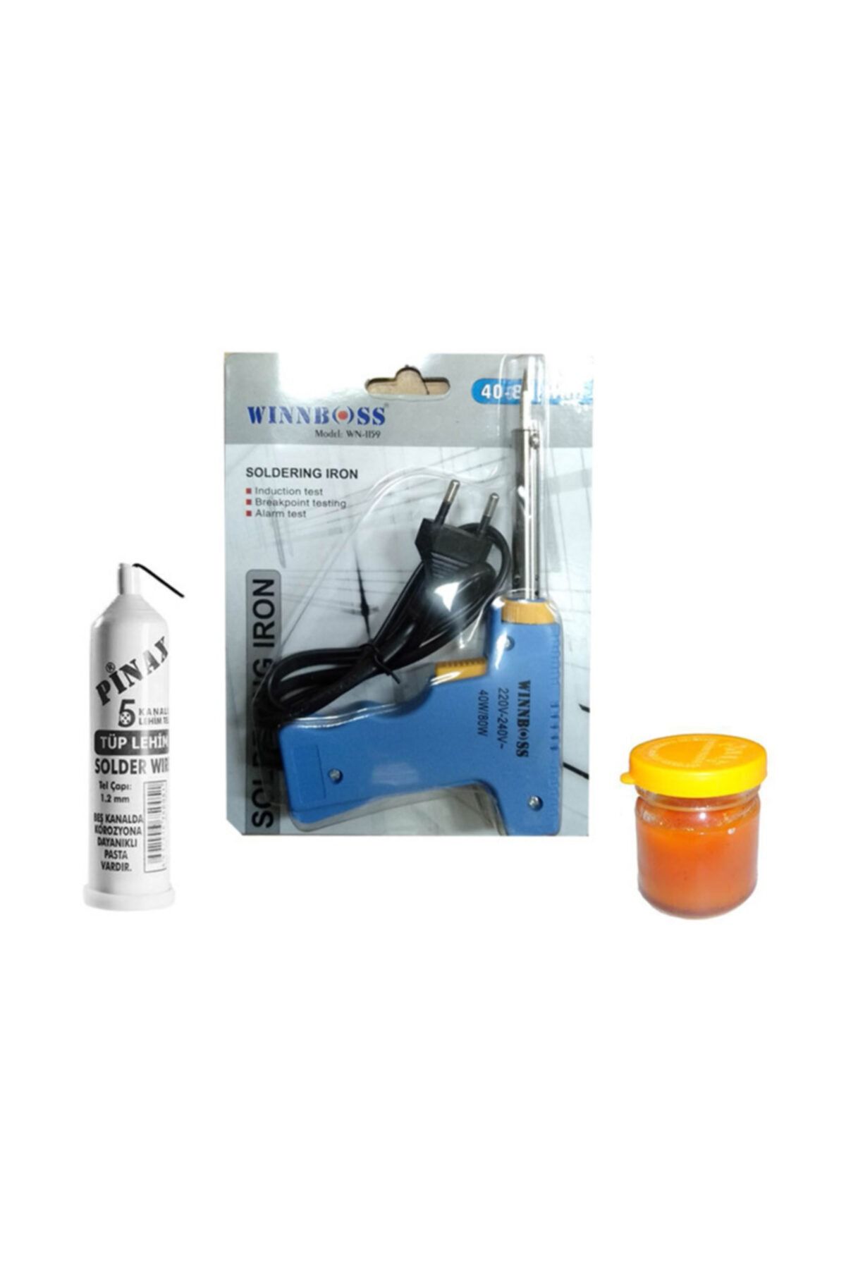 Winboss Topraklı Tabanca Havya 40/80 Watt + 1 Lehim + 1 Pasta