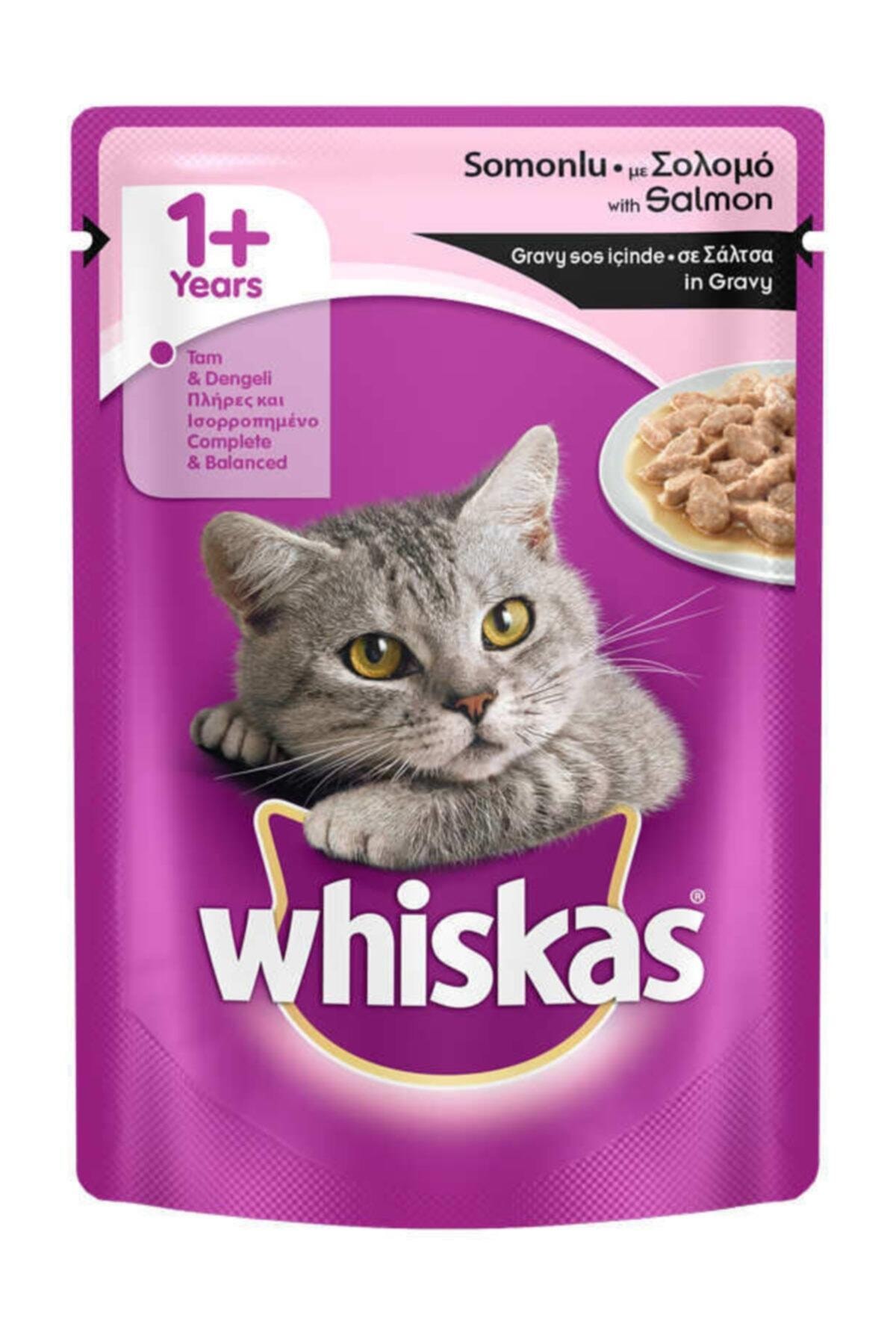 Whiskas Pouch Somon Balıklı Kedi Yaş Mama 100 Gr 24 X Adet