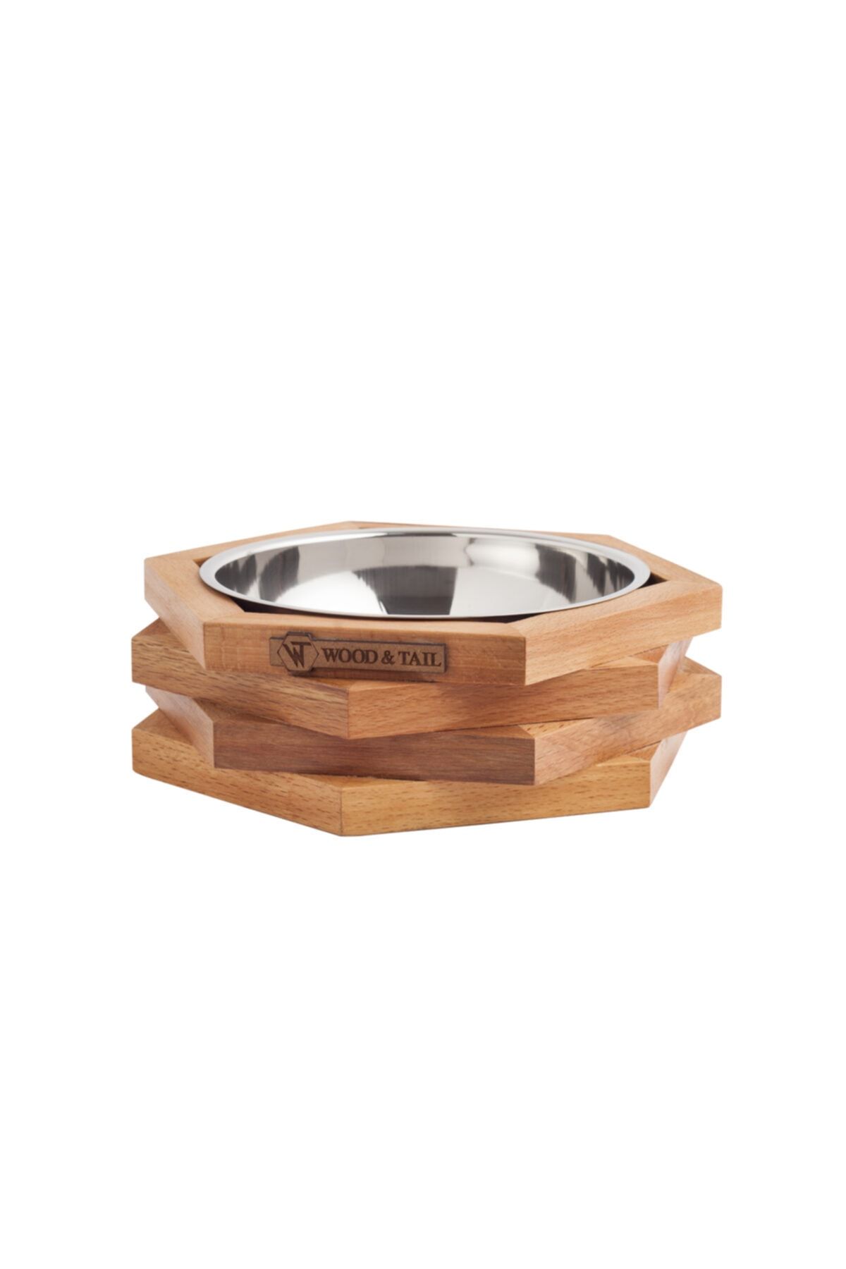 wood and tail Mama Kabı Hexx Large Ahşap Tasarım Kedi-köpek Mama Ve Su Kabı