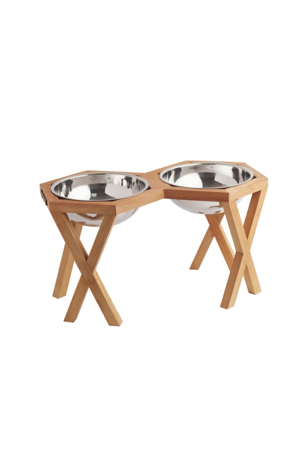 wood and tail Mama Kabı Turex Large Ahşap Tasarım Kedi-köpek Mama Ve Su Kabı