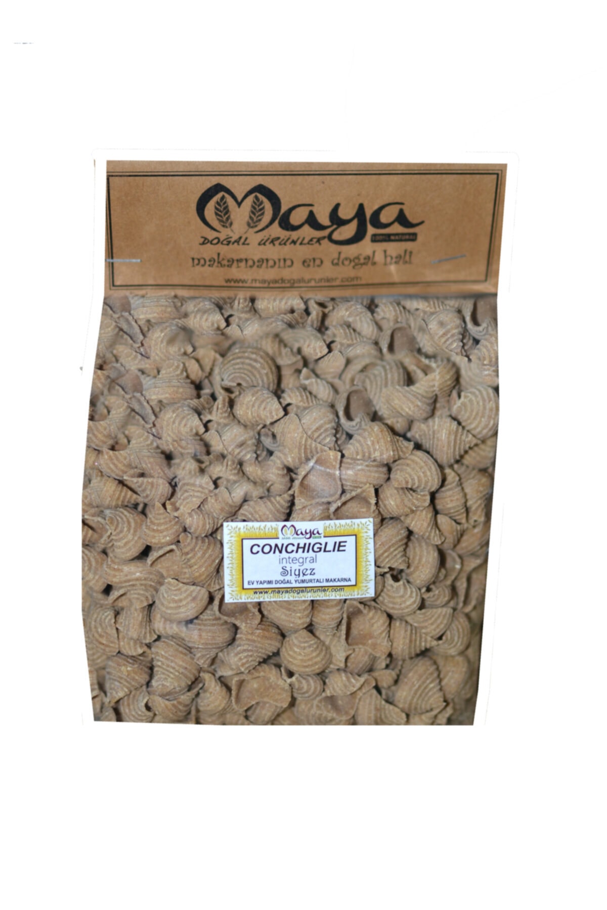 MAYA DOĞAL ÜRÜNLER Conchıglıe Siyez Unlu Kepekli Makarna 500gr