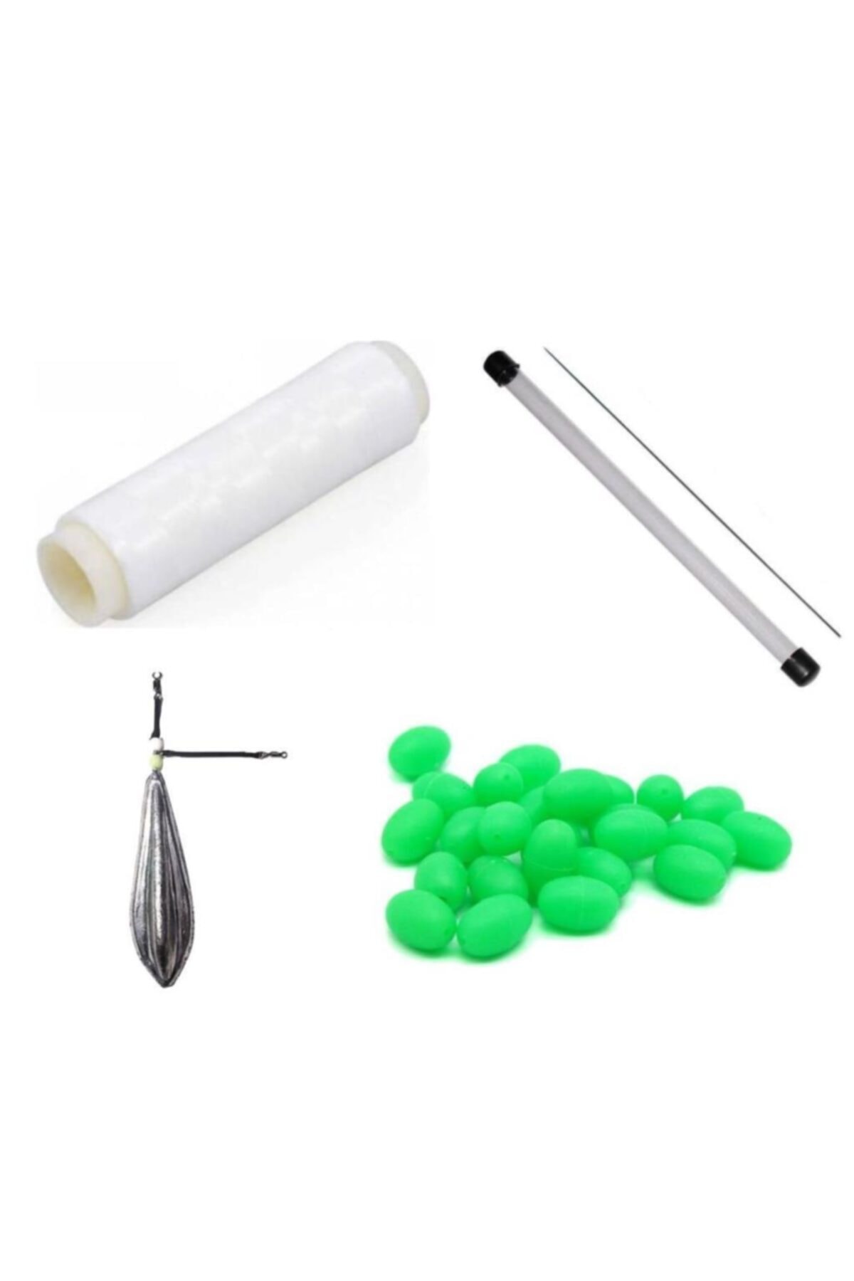 Cem Balık Avı Hazır Set Aparatlı Sörf Kurşun 60g Yem Ipi Yem Şişi Fosforlu Boncuk