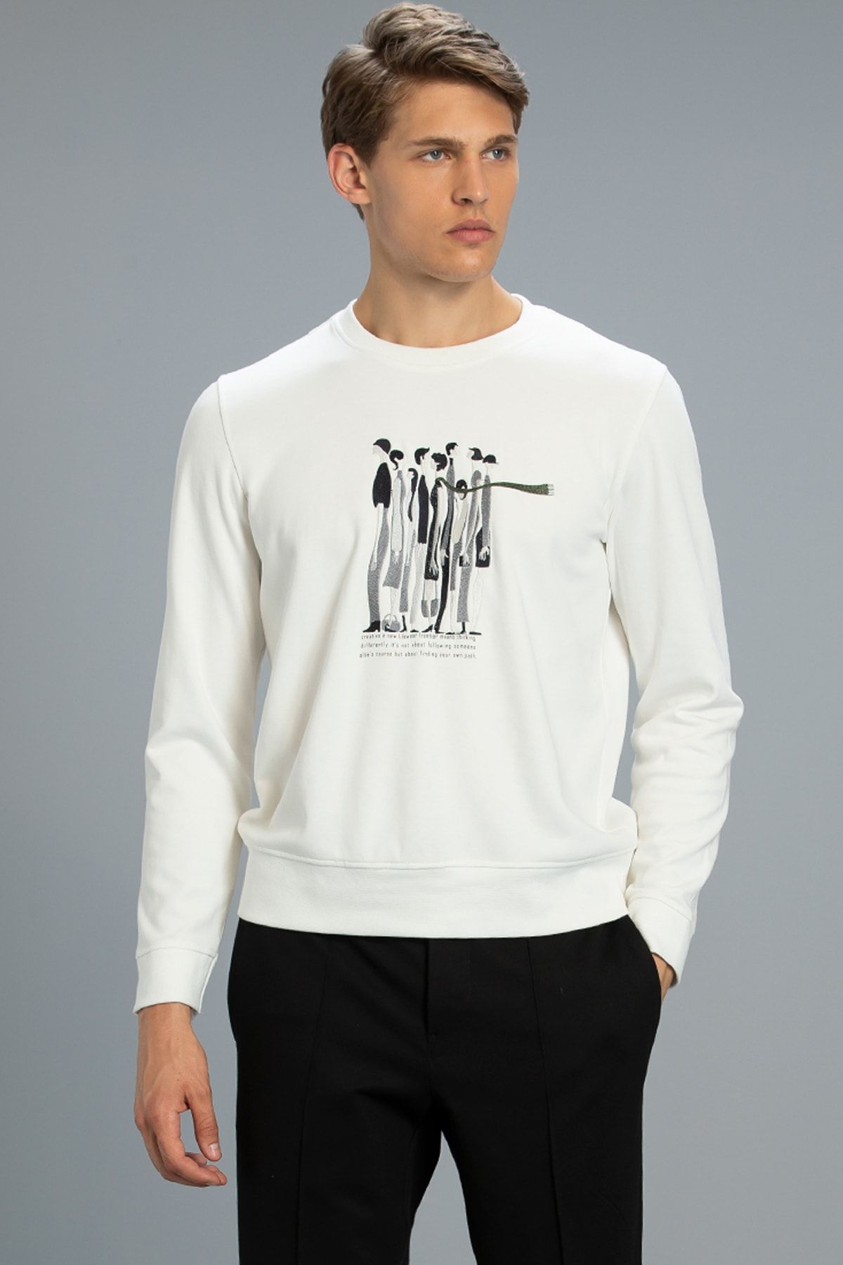 Lufian Stillo Sweatshirt Kirik Beyaz Trendyol