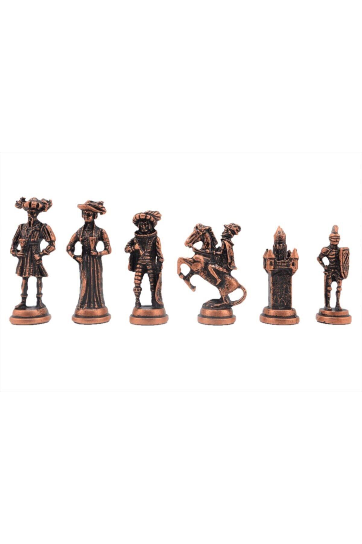 Gift Home Gifthome Metal Satranç Taşları 6 No. Ispanyol Antik Satranç Taşları (Tahta Dahil Değildir)