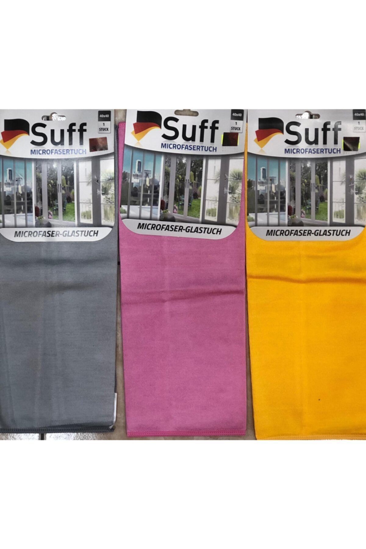 alişverişhome Suff Mikrofiber Bez 40x40 Cam Silme Kurulama Temizlik Bezi 2 Adet