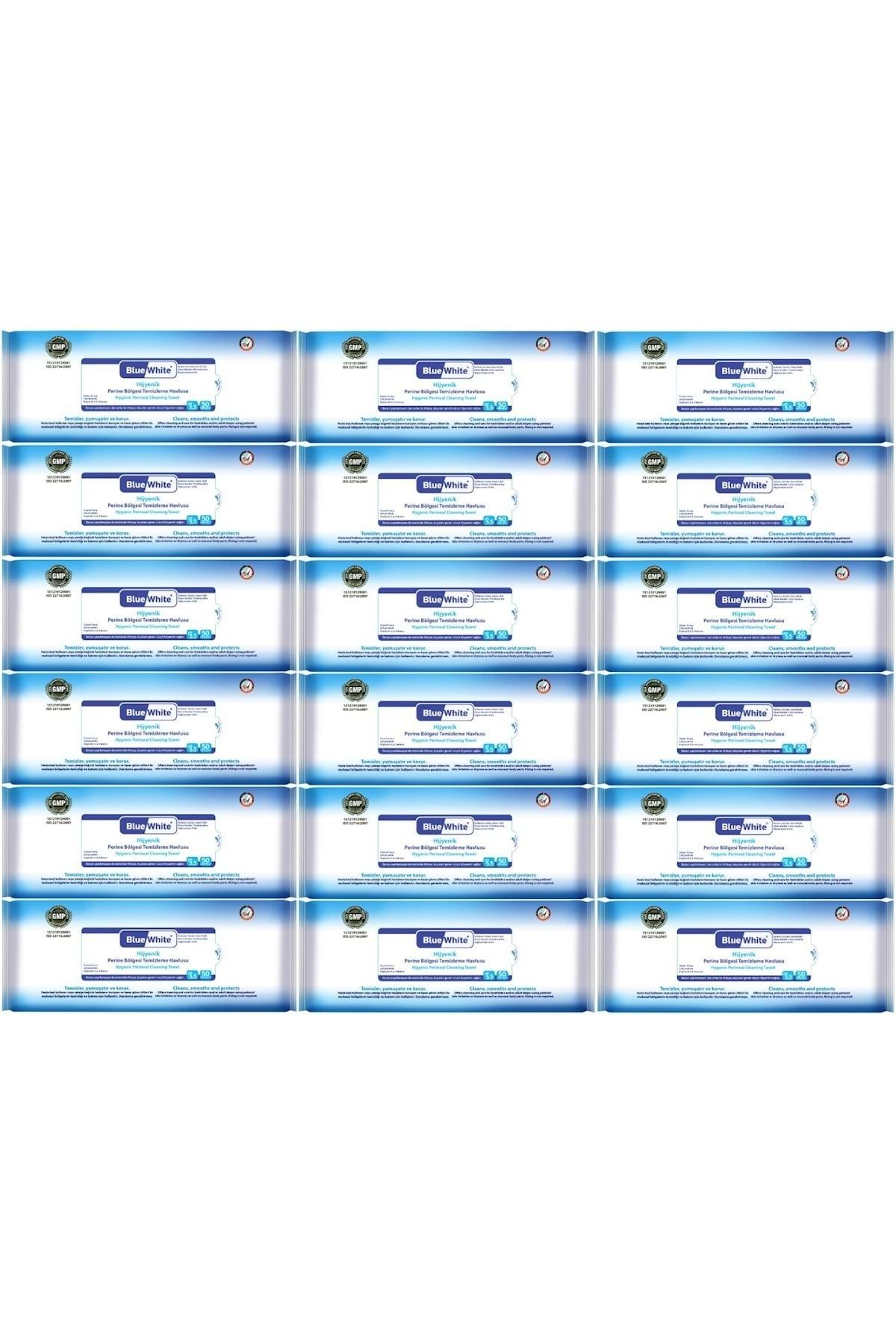 Bluewhite Yetişkin Hasta Vücut Temizleme Mendil-havlusu (18 Li Set) 50 Yaprak Hijyenik