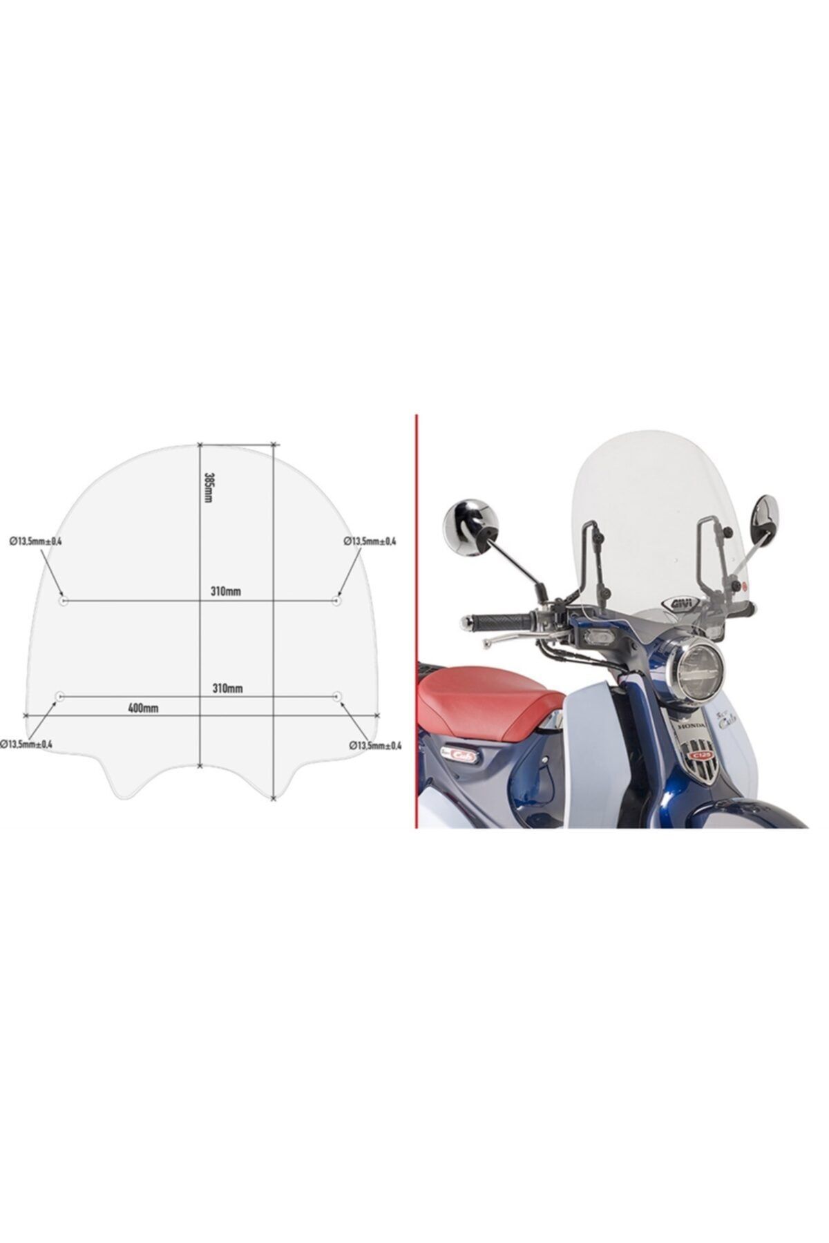 Givi 1168a H Honda Super Cub C125 (18-19) Rüzgar Siperlik