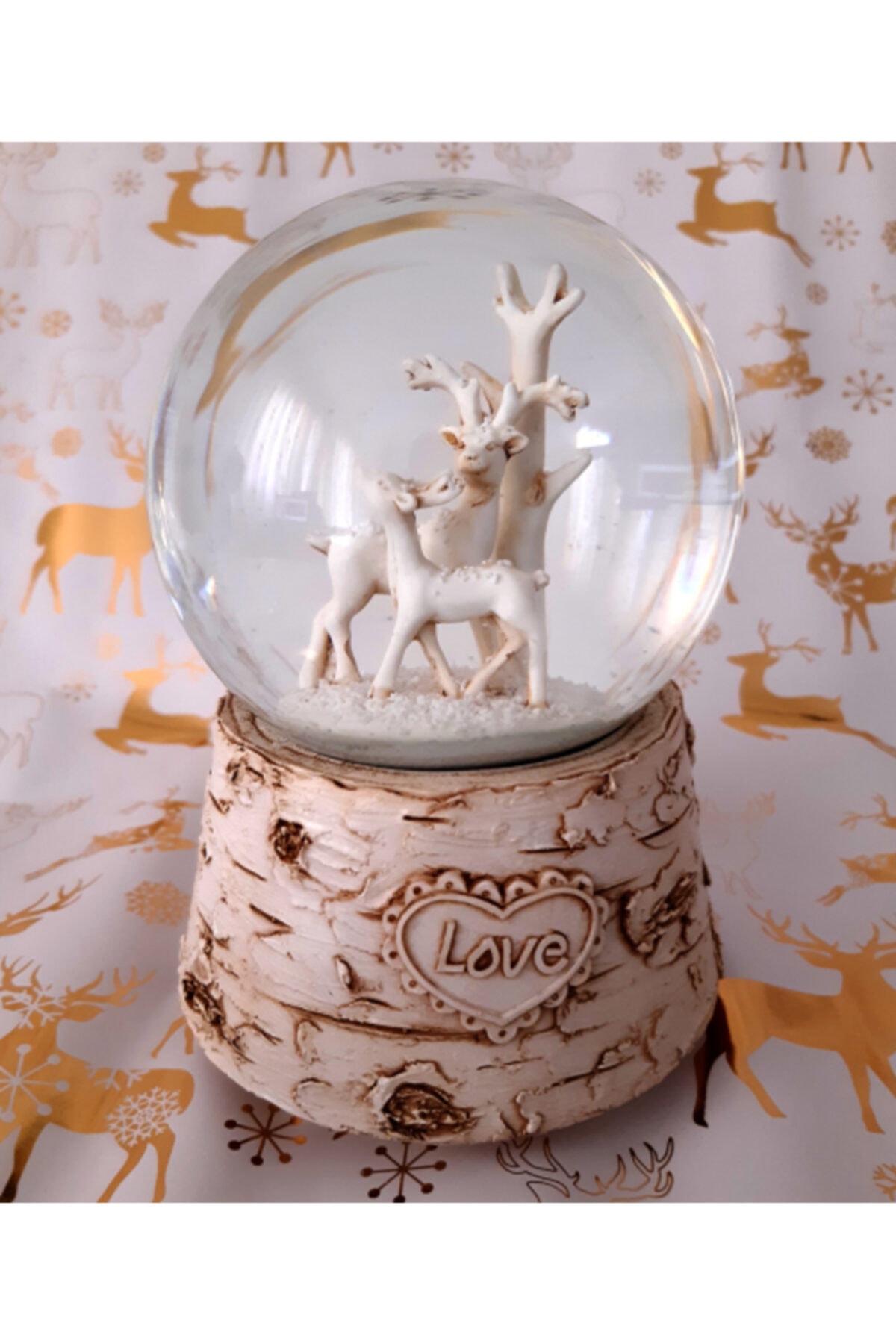 hediyebazarı Püskürtmeli Geyikli Kar Küresi