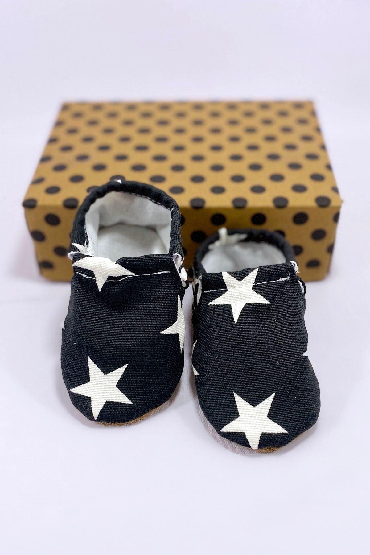 Yummyofbaby Bebek Siyah Beyaz Yıldız Desenli Patik
