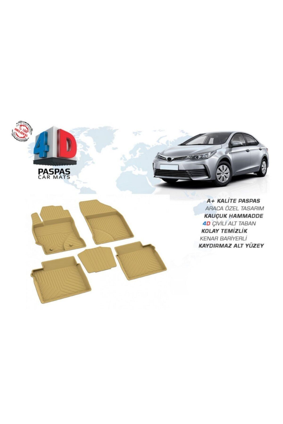 OmsaLine Toyota Corolla Sd 2013-2018 4d Paspas Bej 1.sınıf Kalite 1
