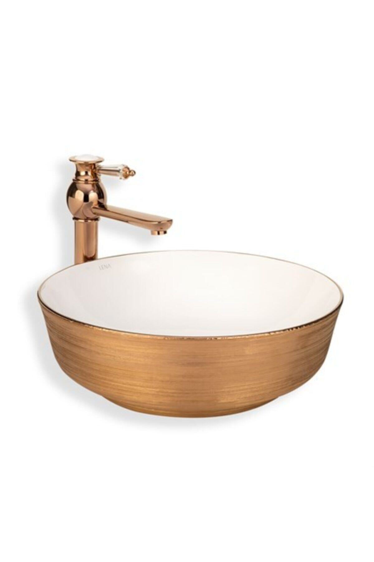 LENA E-5004r Tezgah Üstü Porselen Lavabo