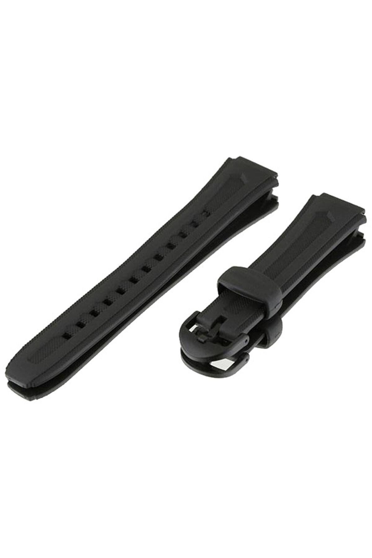 Casio W-752, W-753, W-755 Saat Uyumlu Siyah Renk Silikon Saat Kordonu Kayışı