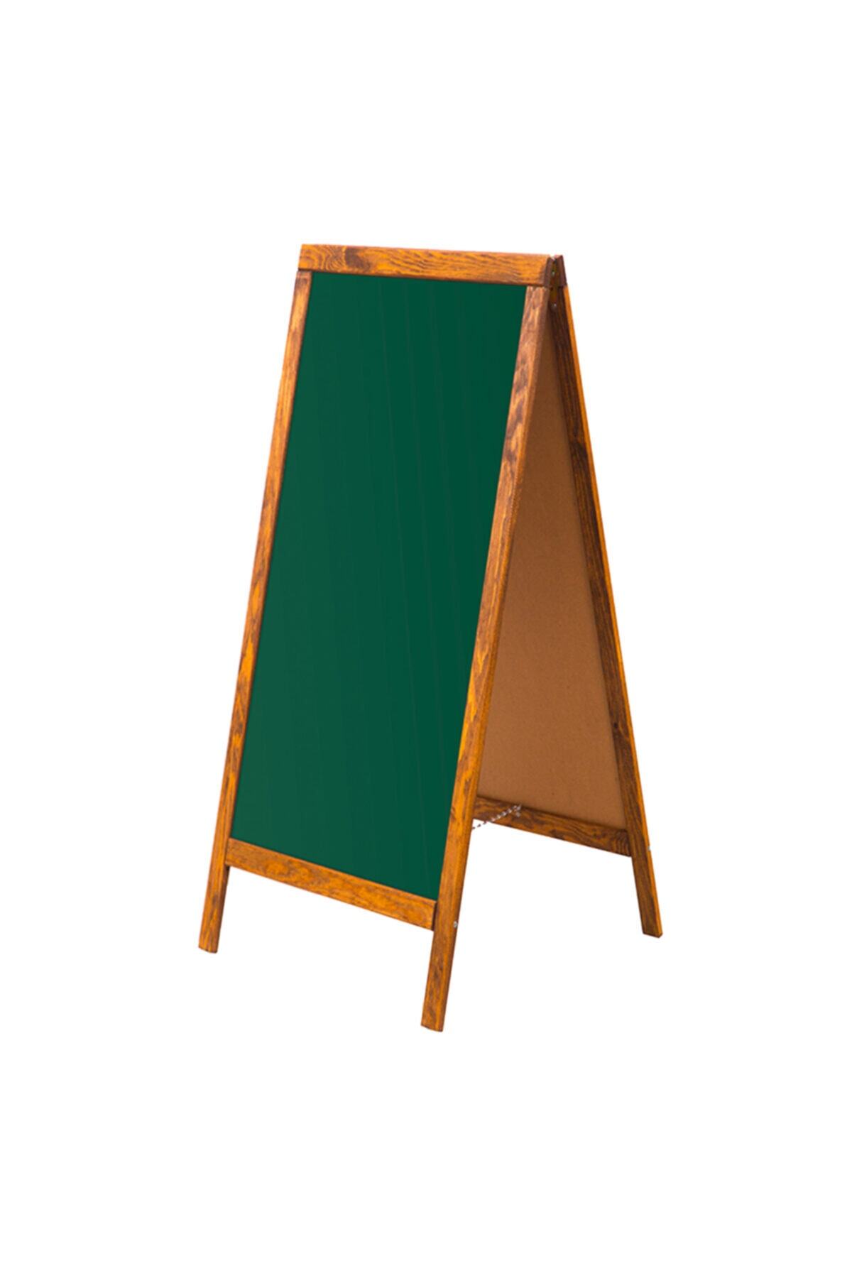 Penguen 60x110 Çatı Tipi Çift Yüzlü Menü Tahtası Yeşil