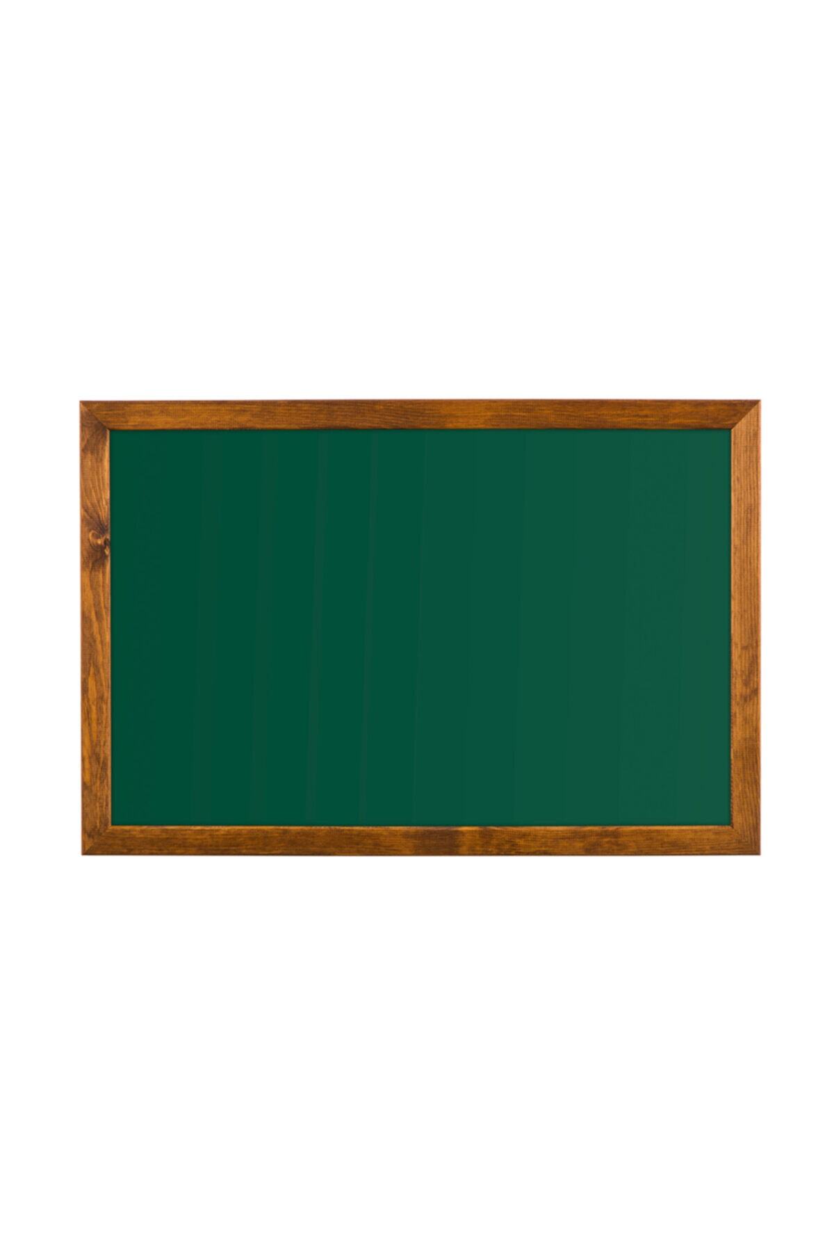 Penguen 120x200 Doğal Ahşap Çerçeve Duvara Monte Laminat Yazı Tahtası Yeşil