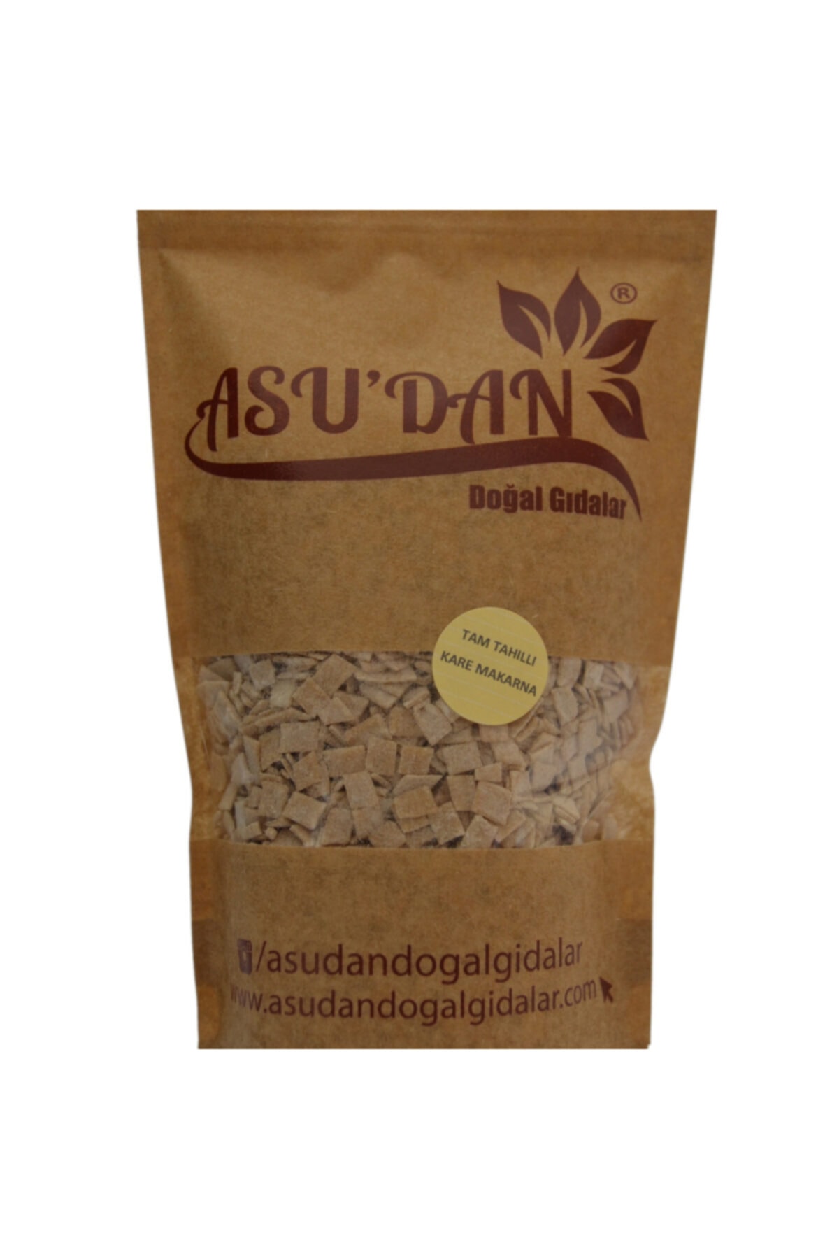 Asudan Doğal Gıdalar Tam Tahıllı Kare Makarna (300GR)