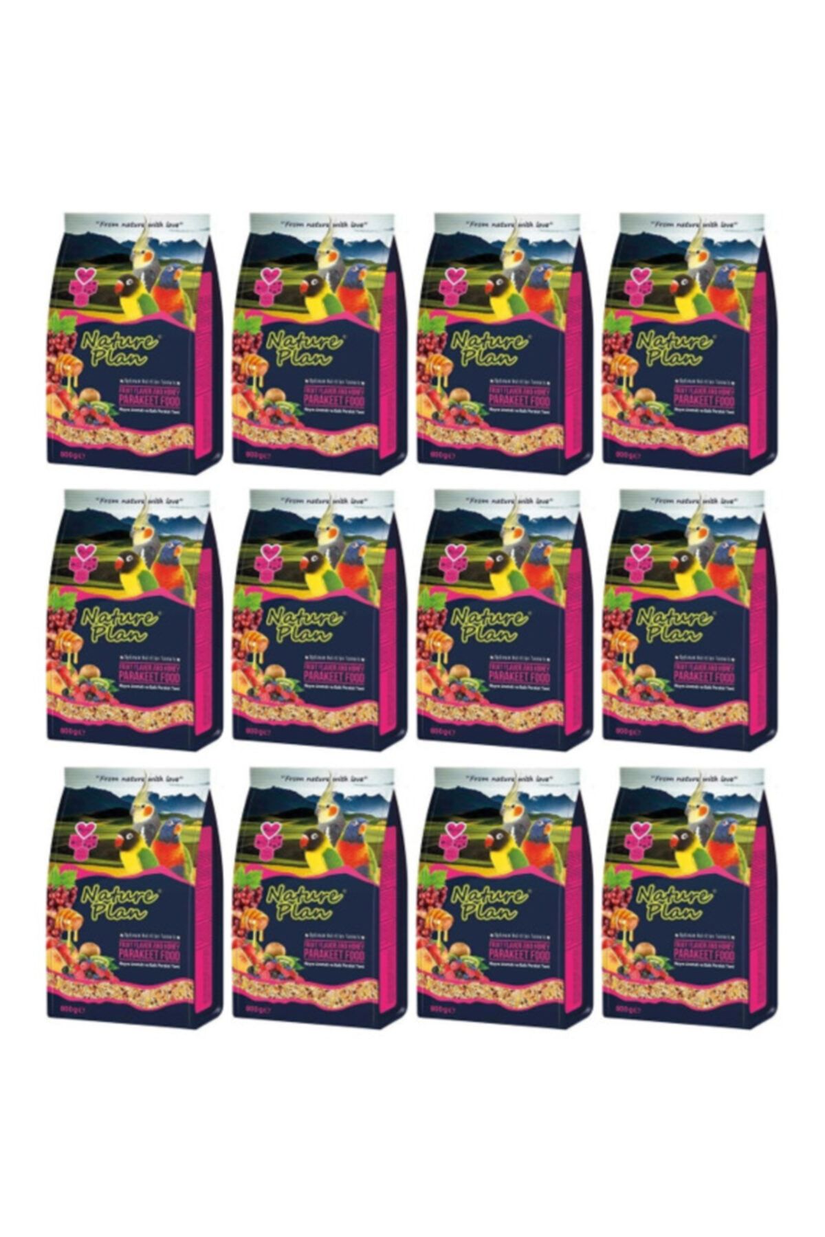 Nature Plan Paraket Kuşu Yemi 800 Gr X 12 Adet